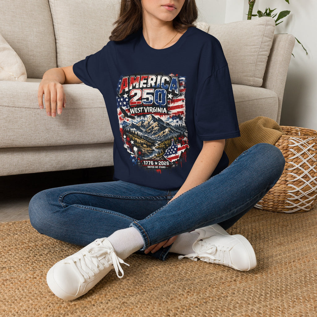America 250 West Virginia T‑Shirt — 1776–2026 Patriotic USA Anniversary Tee