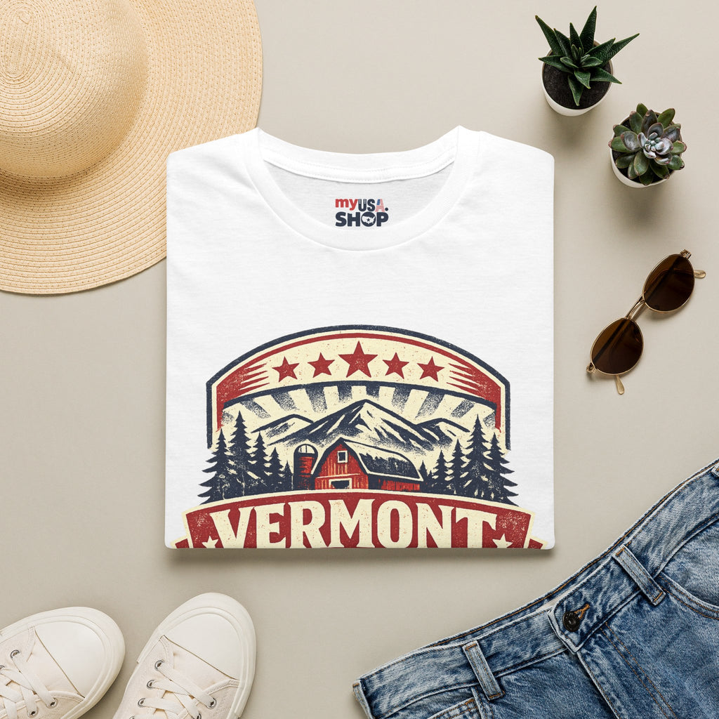 America 250 – Vermont 1776–2026 Mountain Heritage Vintage Tee Design