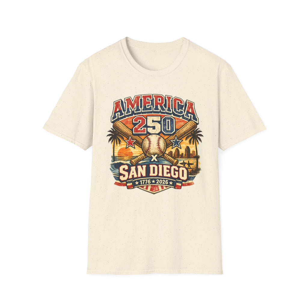 America 250 San Diego California Baseball Tee