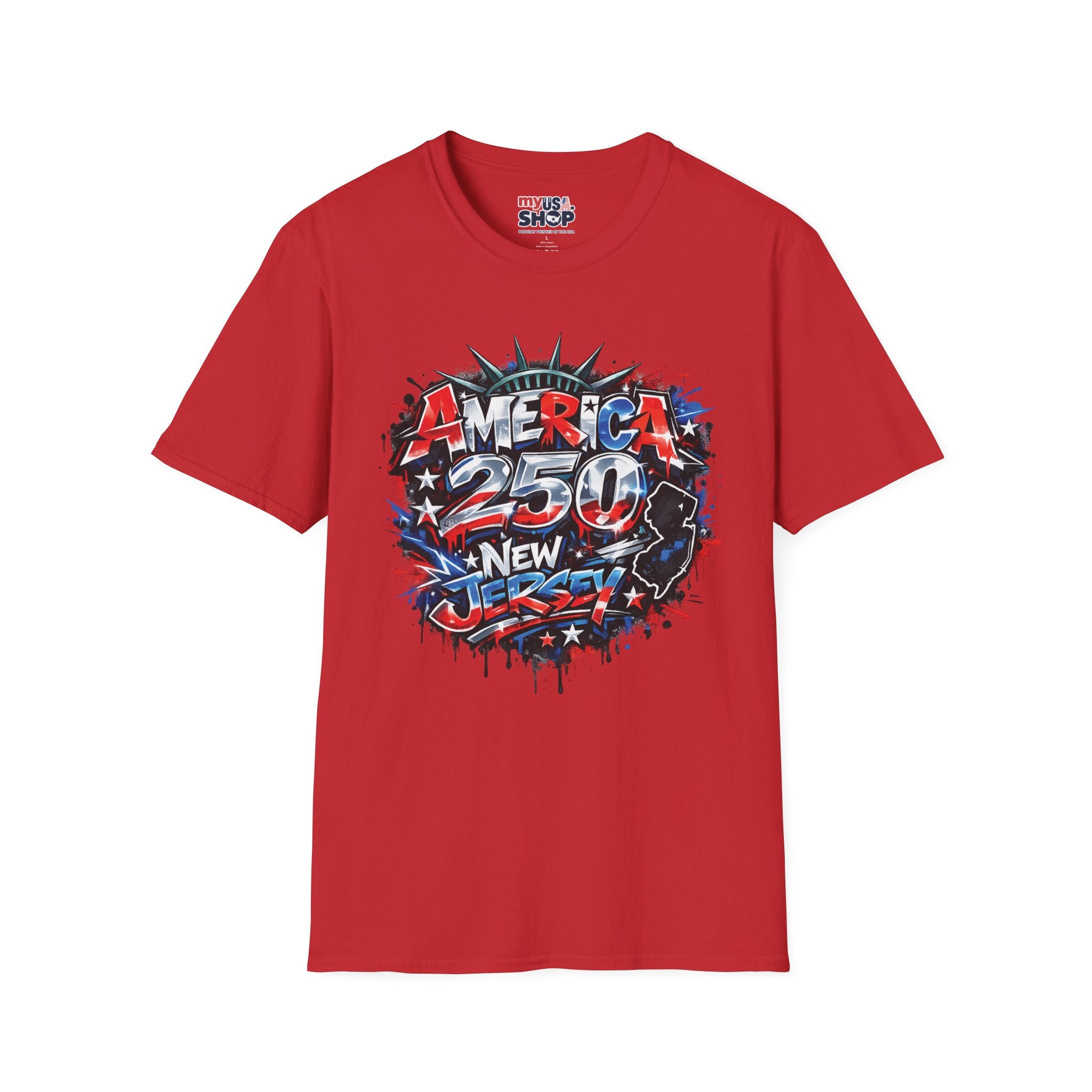 America 250 T-Shirt — New Jersey Patriotic USA 250th Anniversary Graphic Tee