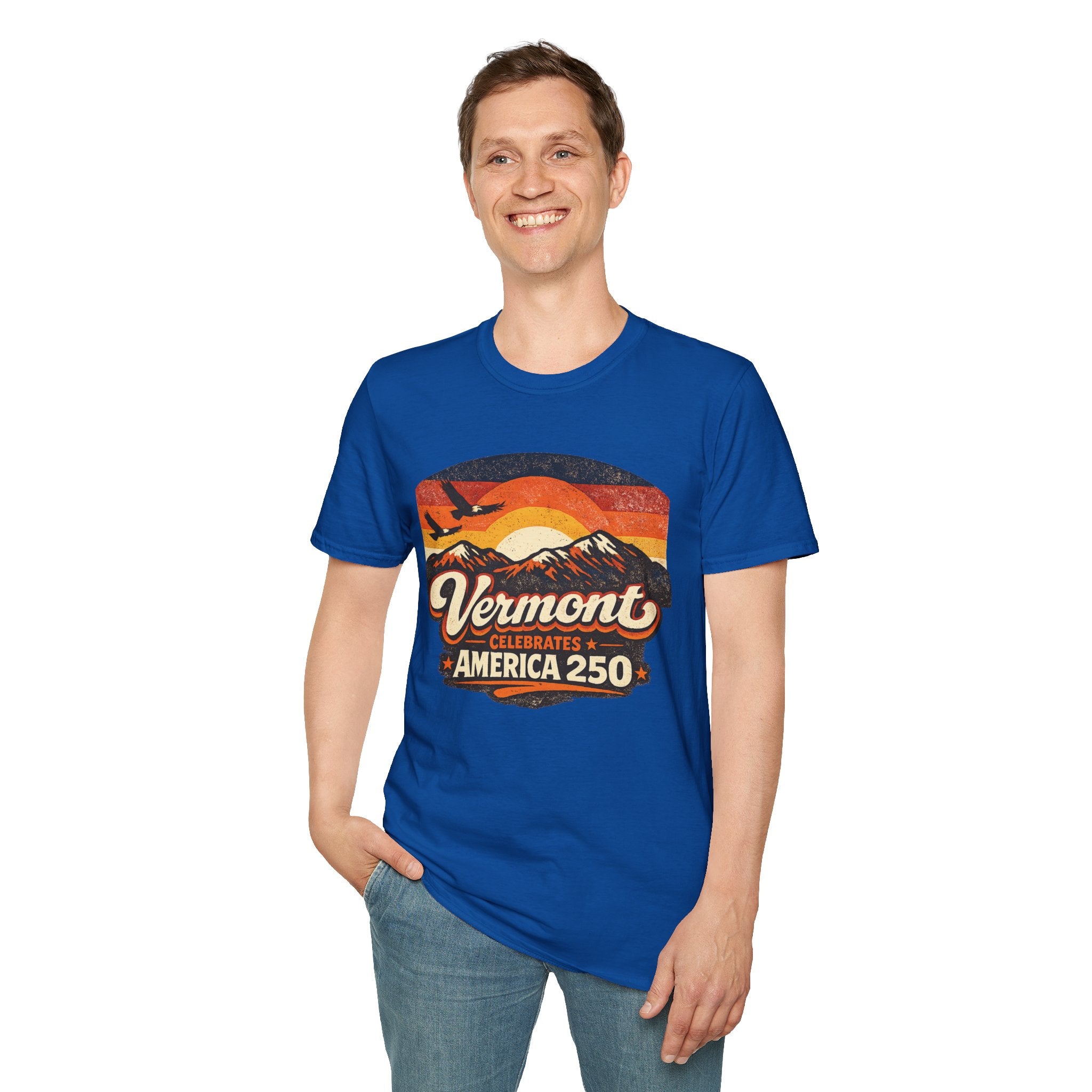 America 250 – Vermont Eagle Mountain Sunset Vintage Tee Design
