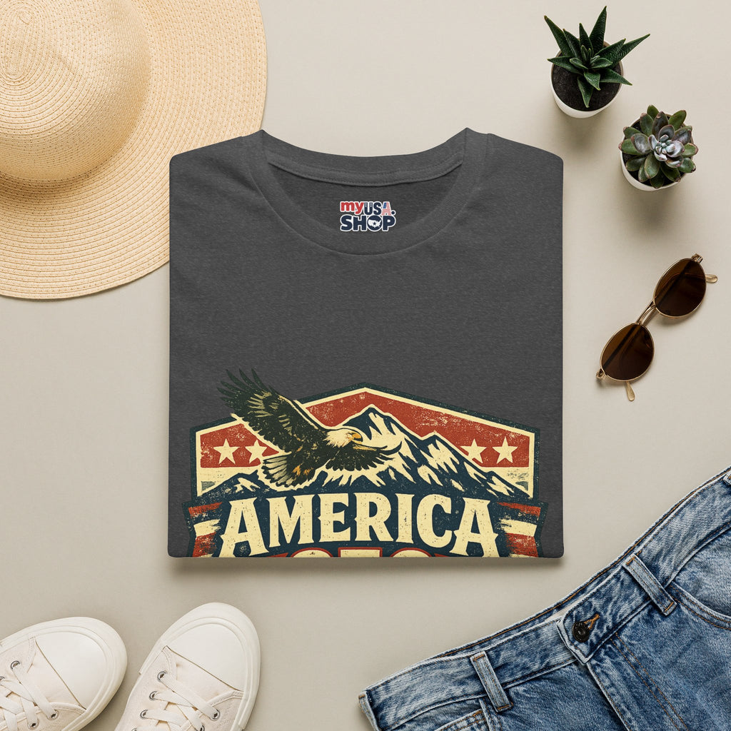 America 250 Shirt —Oregon  Mountain Eagle Wilderness Badge Tee