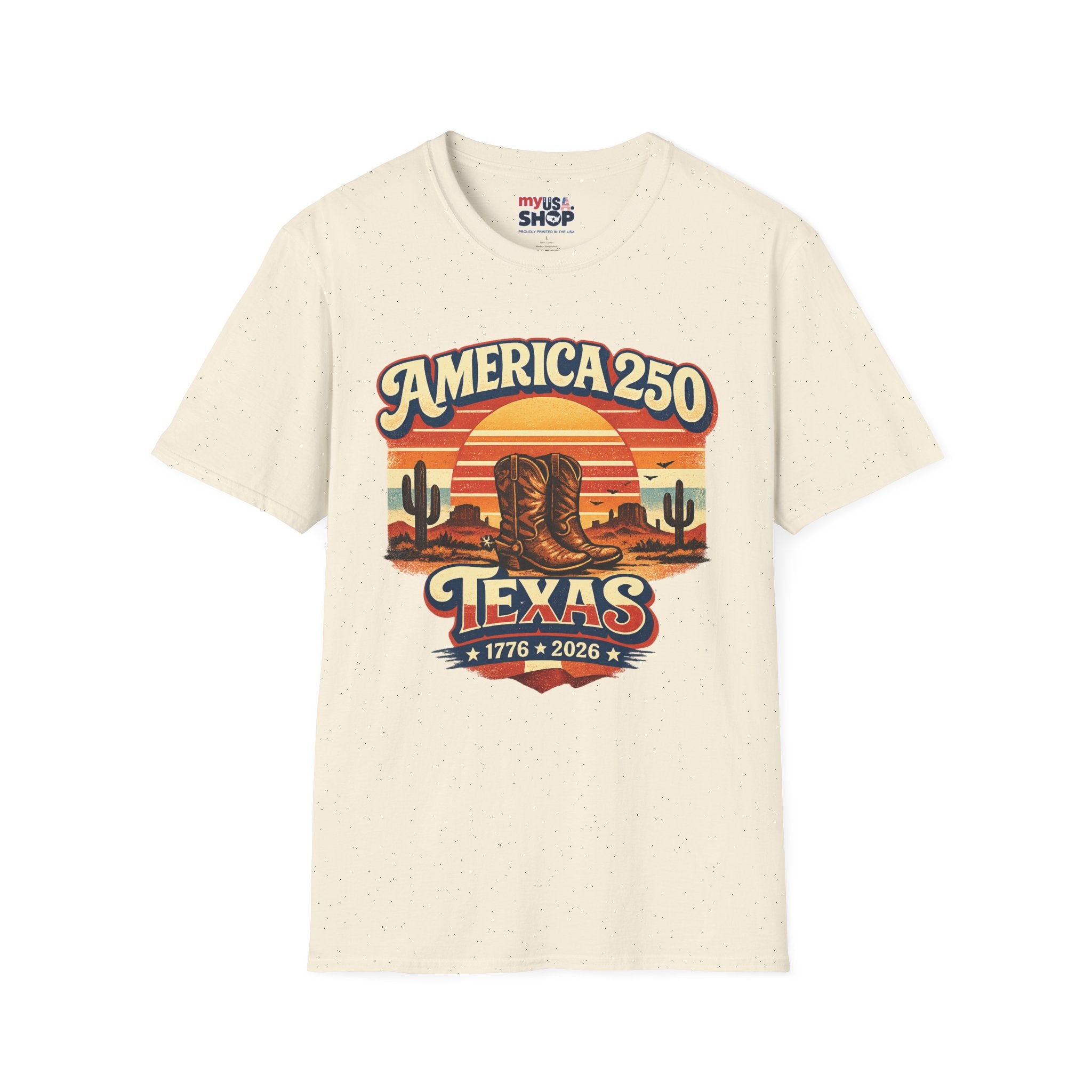 America 250 Texas T-Shirt — Retro Desert Cowboy Graphic Tee