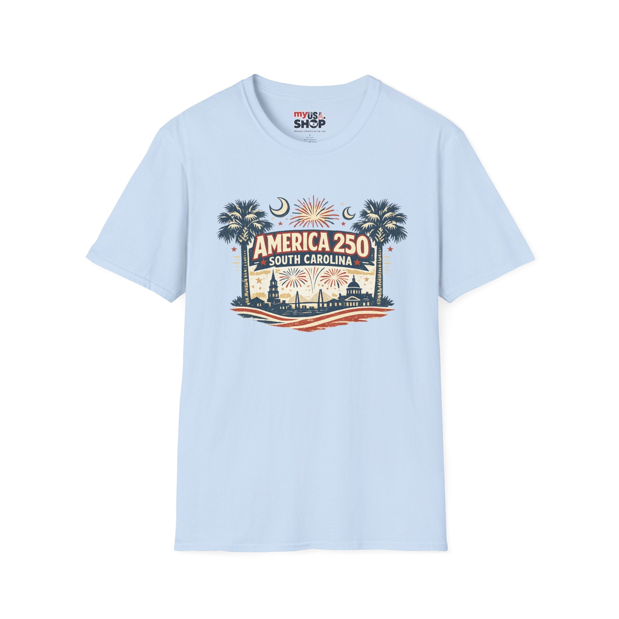 America 250 South Carolina T-Shirt — Palmetto Fireworks Celebration Tee