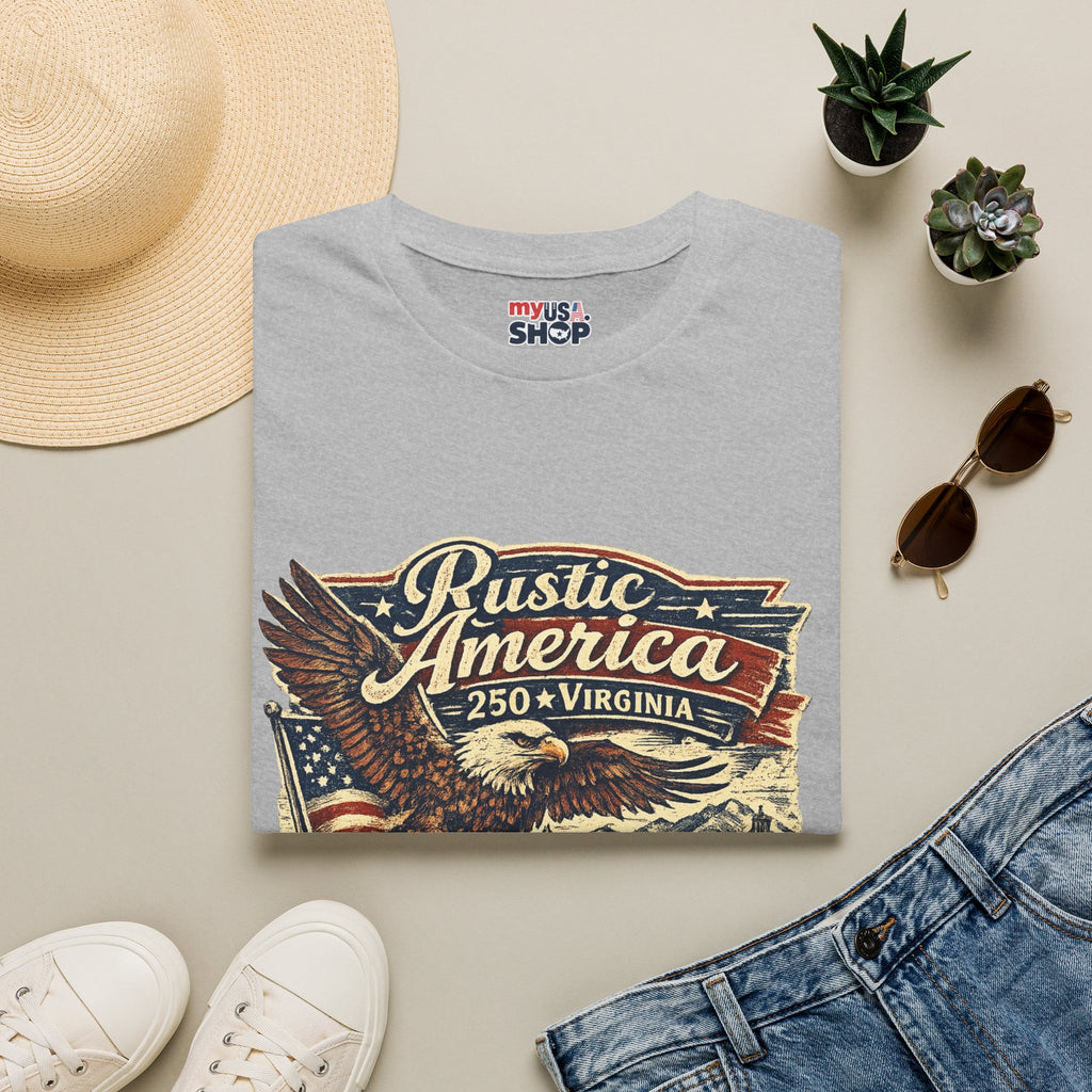 America 250 Virginia Eagle T‑Shirt — Heritage & Freedom Vintage Design