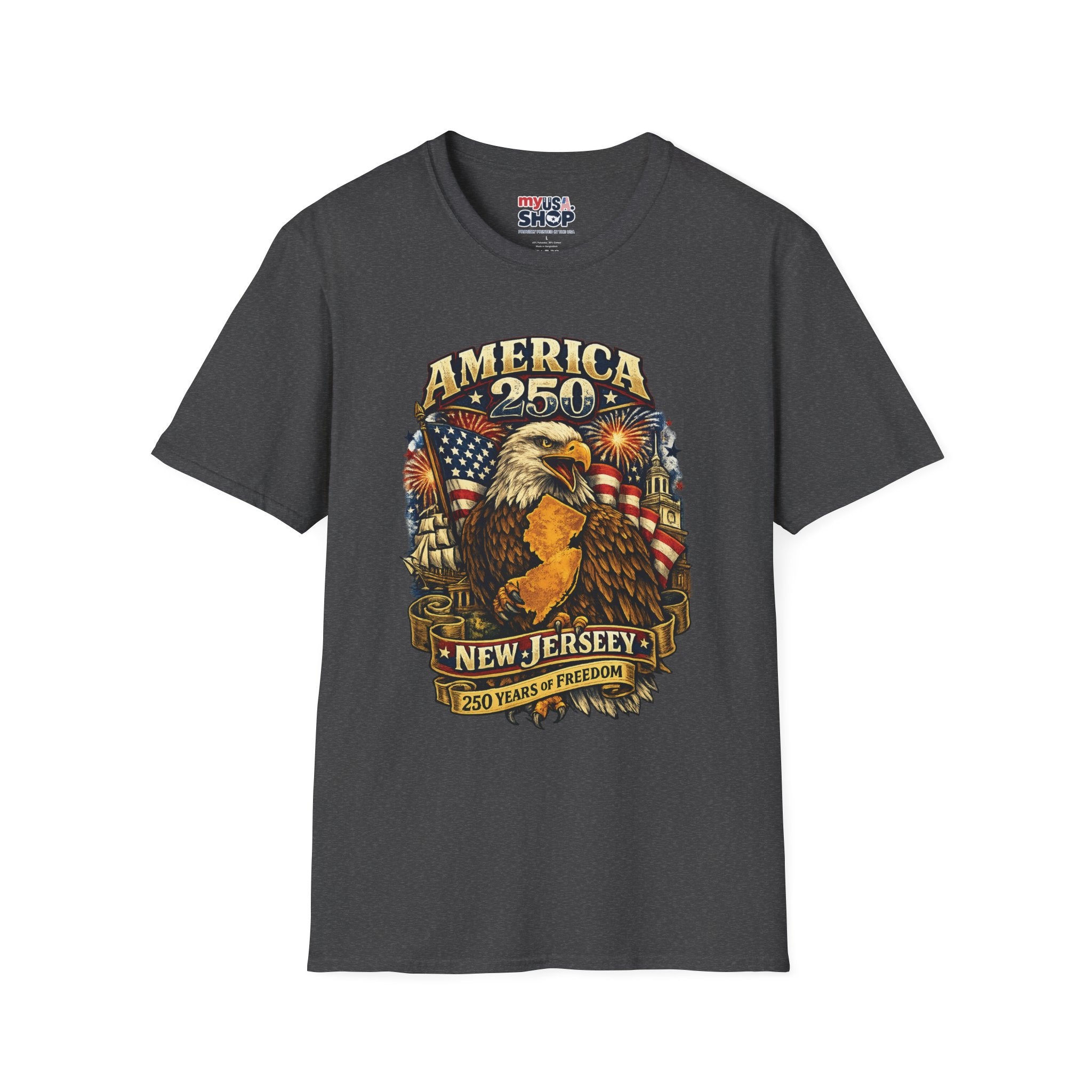 America 250 Eagle T‑Shirt — New Jersey Patriotic Tee