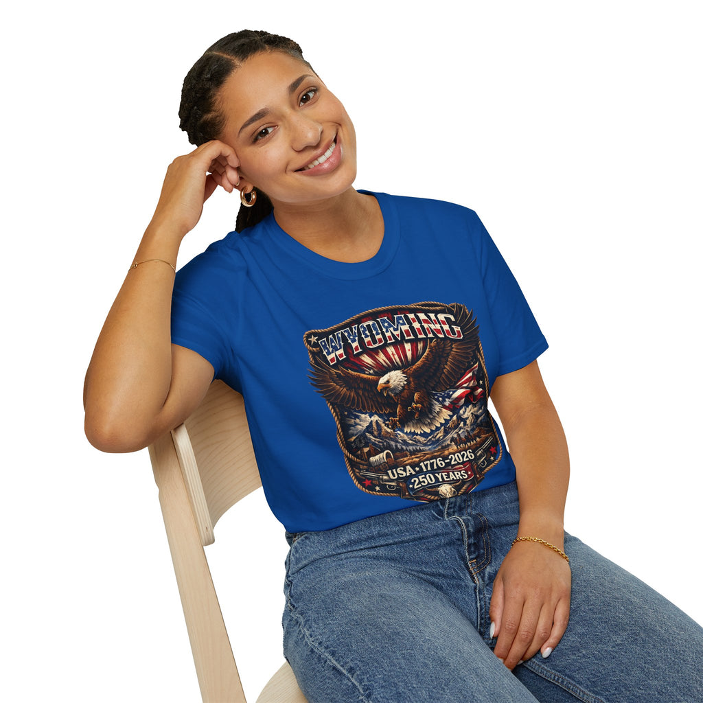 Wyoming Eagle T-Shirt — Patriotic America 250th Anniversary Graphic Tee