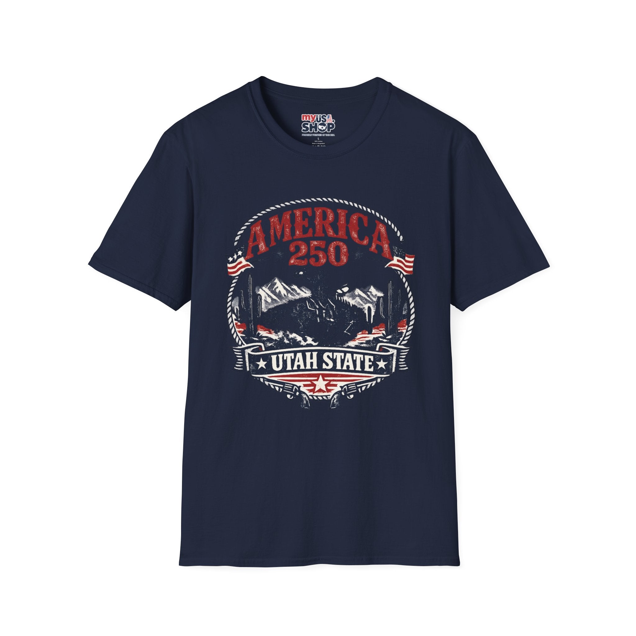 America 250 Utah State Shirt — Retro Rodeo Freedom Graphic Tee
