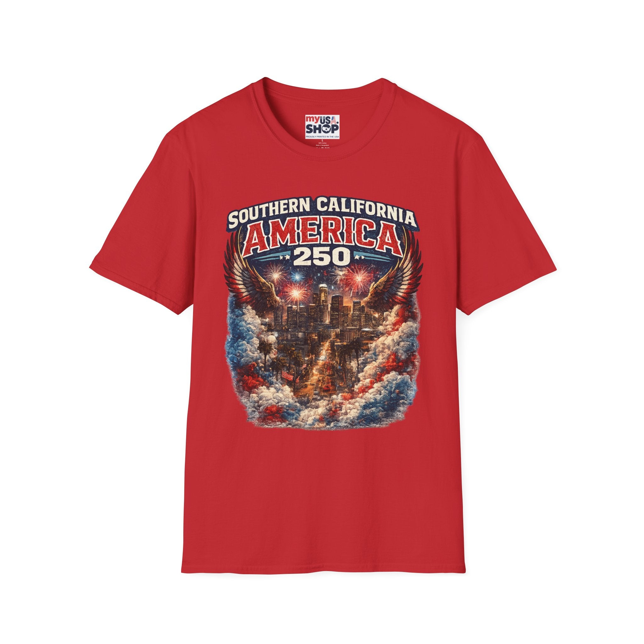 Southern California America 250 T-Shirt — Patriotic Eagle Fireworks Tee