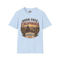 America 250 Born Free in California T-Shirt — Vintage Western Sunset Graphic