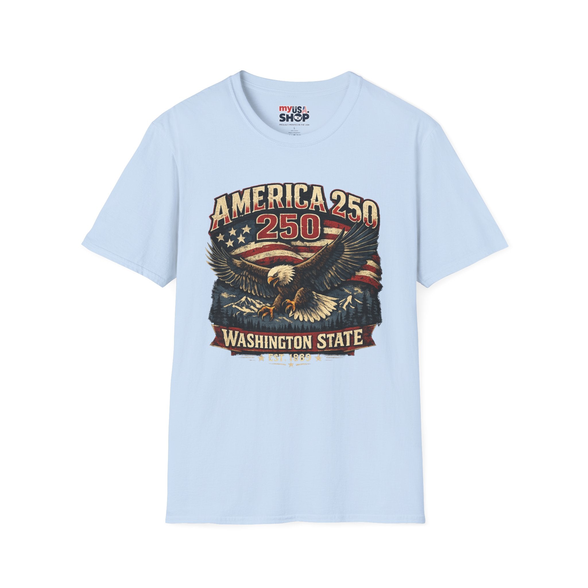 America 250 Eagle T-Shirt — Washington State Patriotic Tee