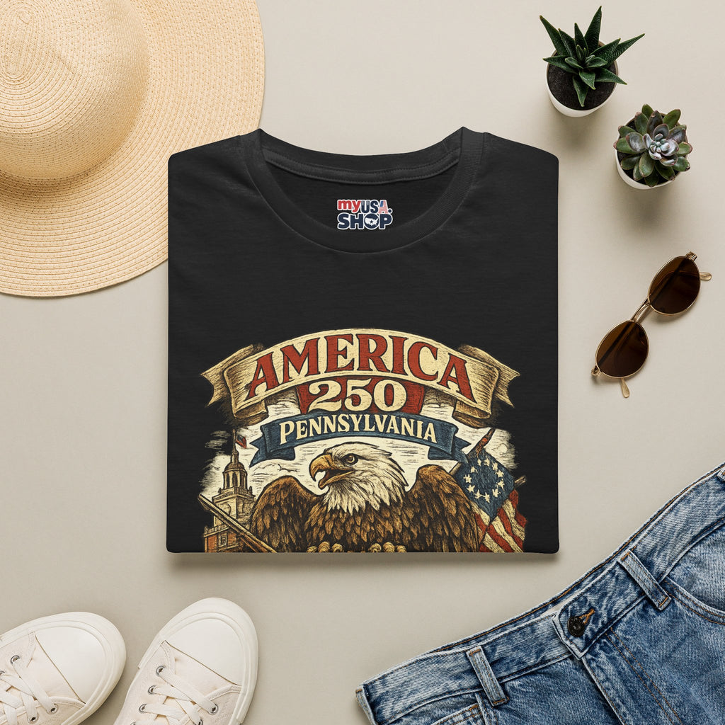 Pennsylvania America 250 Shirt — Colonial Eagle Heritage Graphic Tee