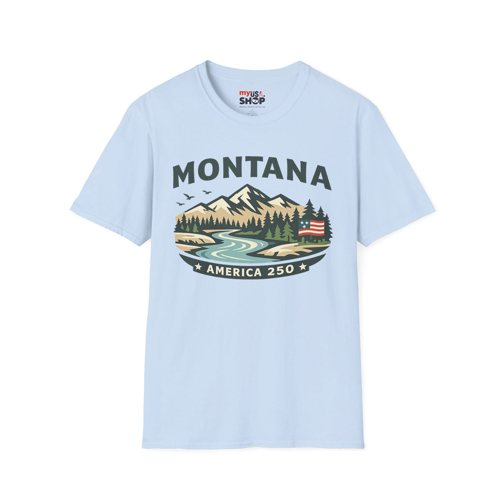 America 250 x Montana Mountain Scenic T-Shirt — Retro Nature Design