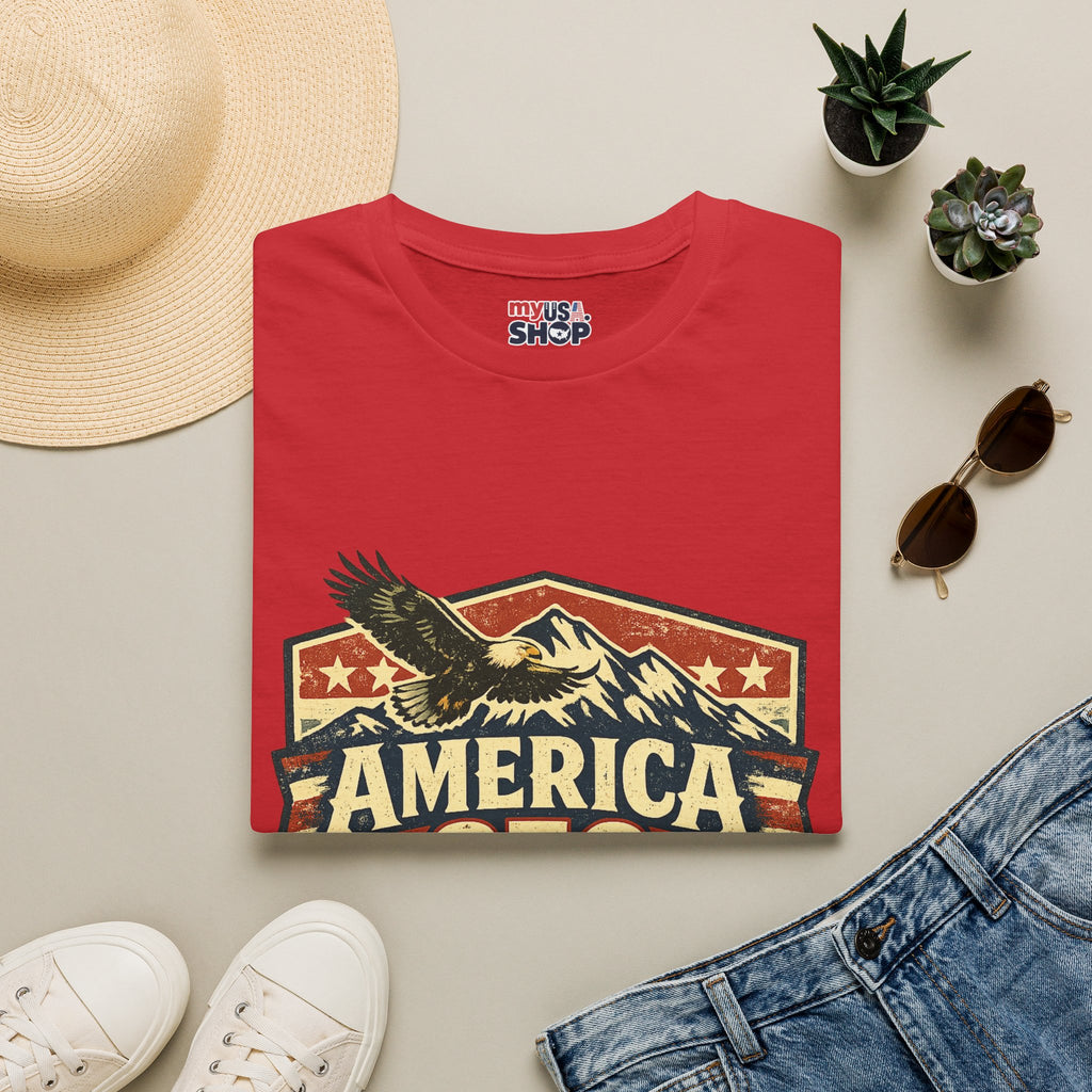 America 250 Shirt —Oregon  Mountain Eagle Wilderness Badge Tee