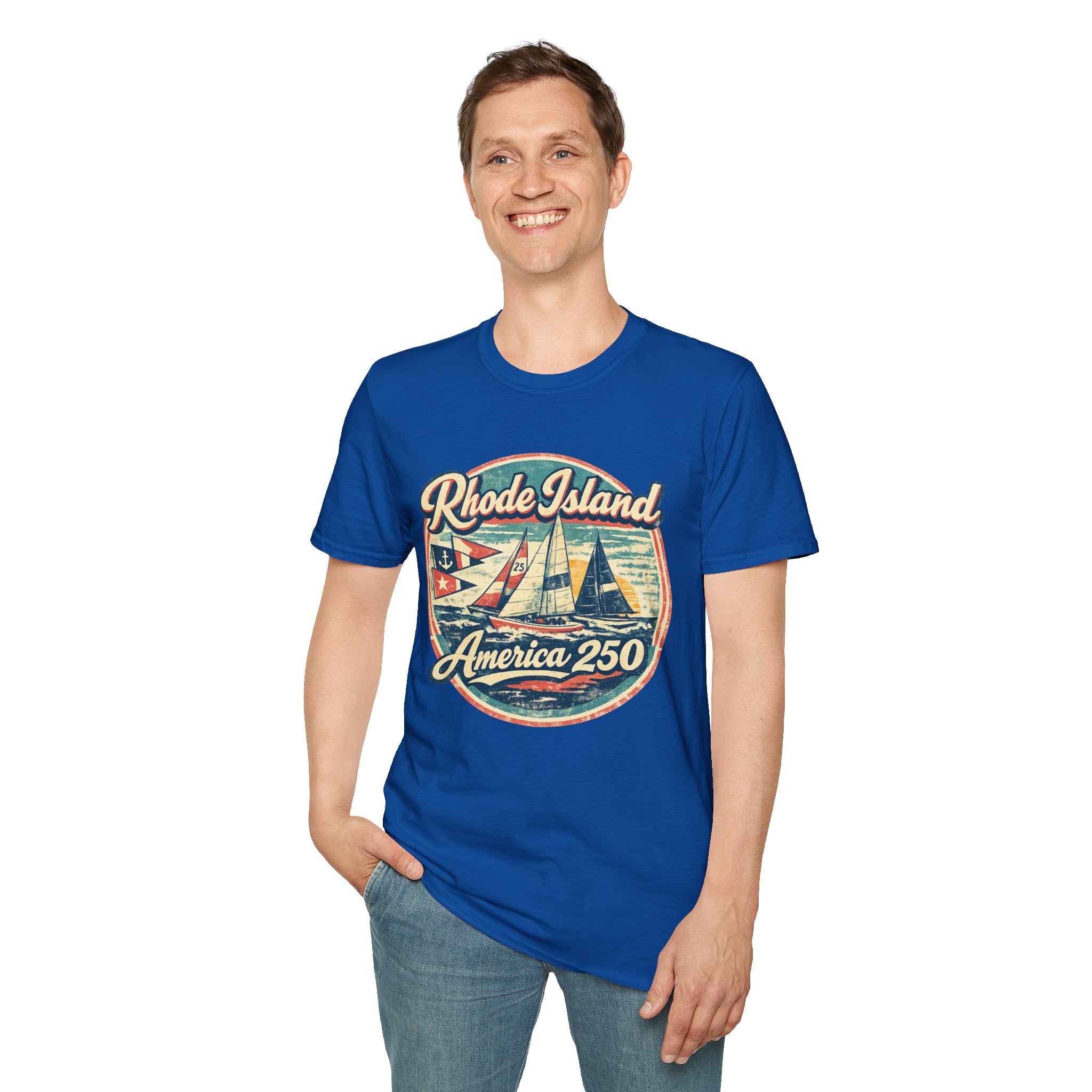 Rhode Island America 250 Shirt — Vintage Sailing Regatta Graphic Tee