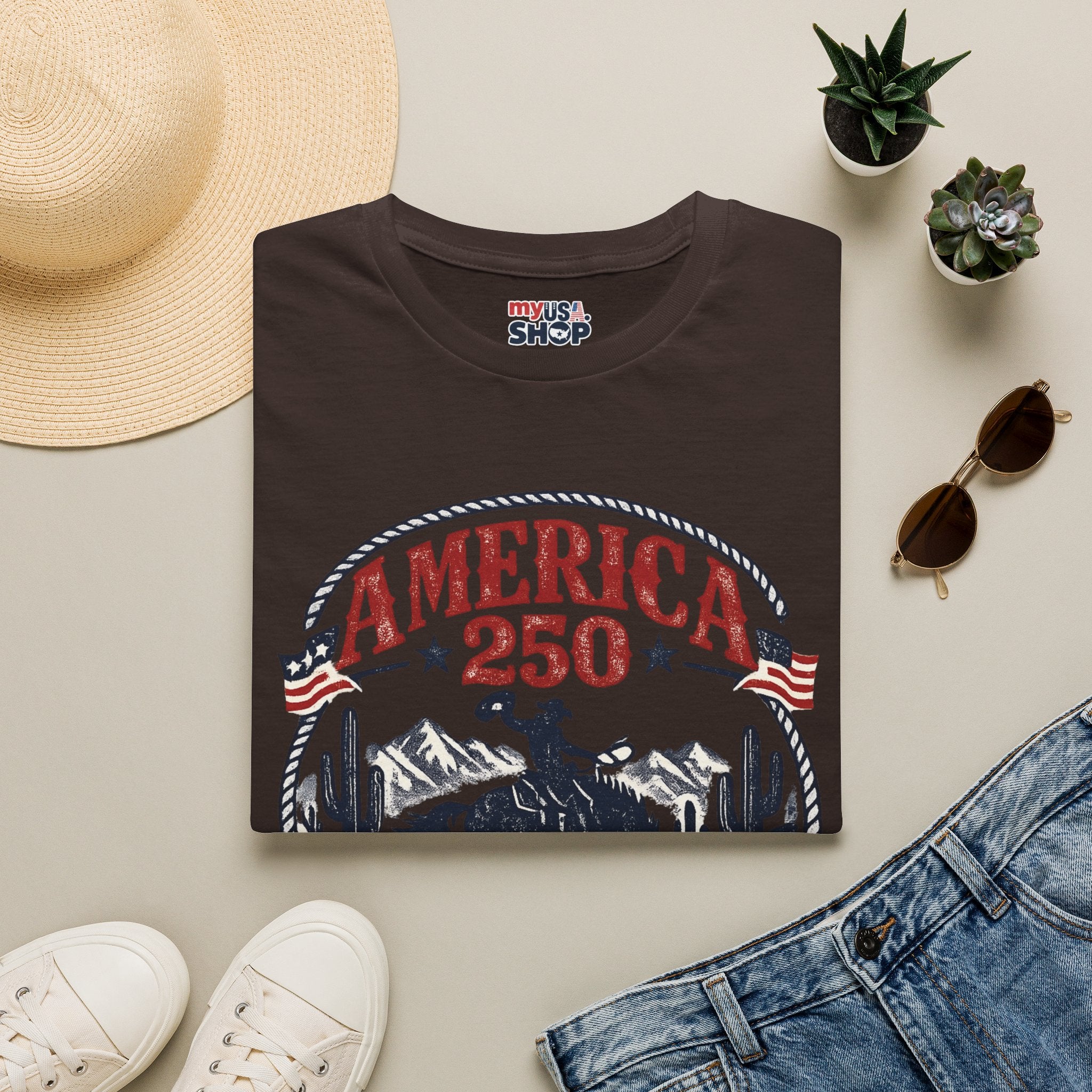 America 250 Utah State Shirt — Retro Rodeo Freedom Graphic Tee