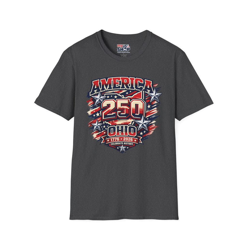 America 250 Ohio Commemorative T-Shirt — 250th Anniversary Patriotic Tee