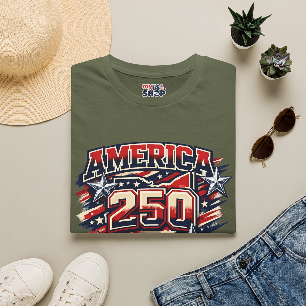 America 250 – Ohio Celebrating History Patriotic Vintage Tee Design