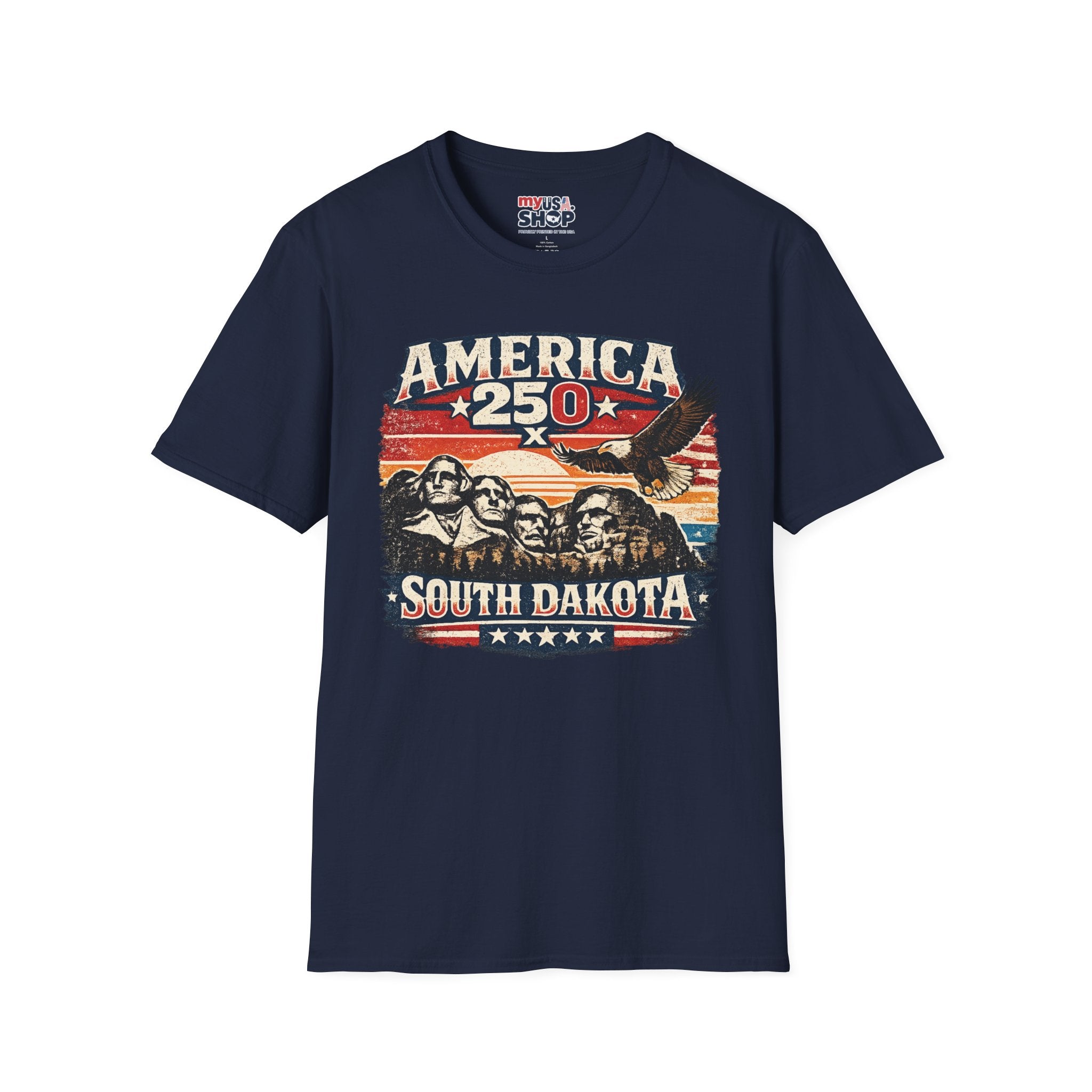 America 250 South Dakota T-Shirt — Vintage Eagle Patriotic USA Graphic Tee