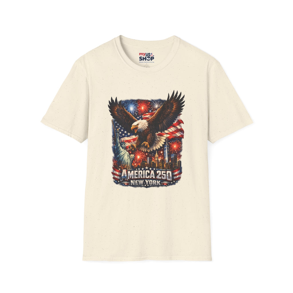 America 250 Patriotic Eagle T-Shirt — New York Fireworks Design