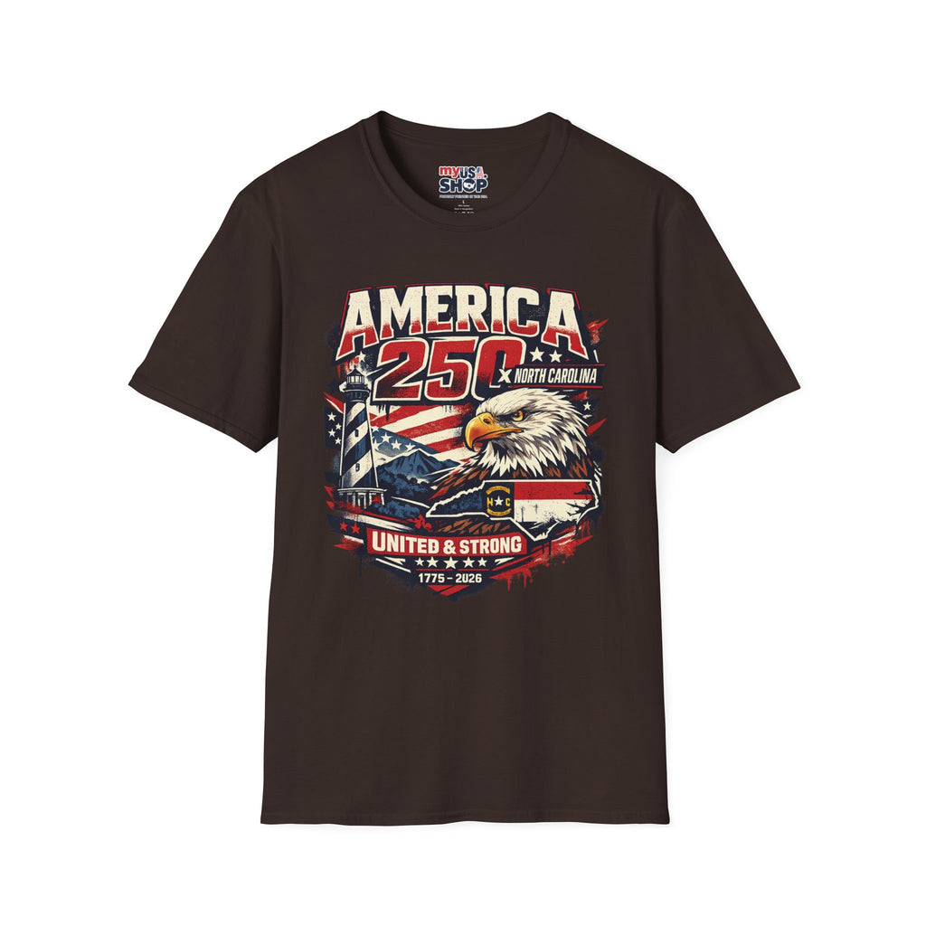 America 250 North Carolina Eagle T-Shirt – Patriotic July 4th Graphic Tee