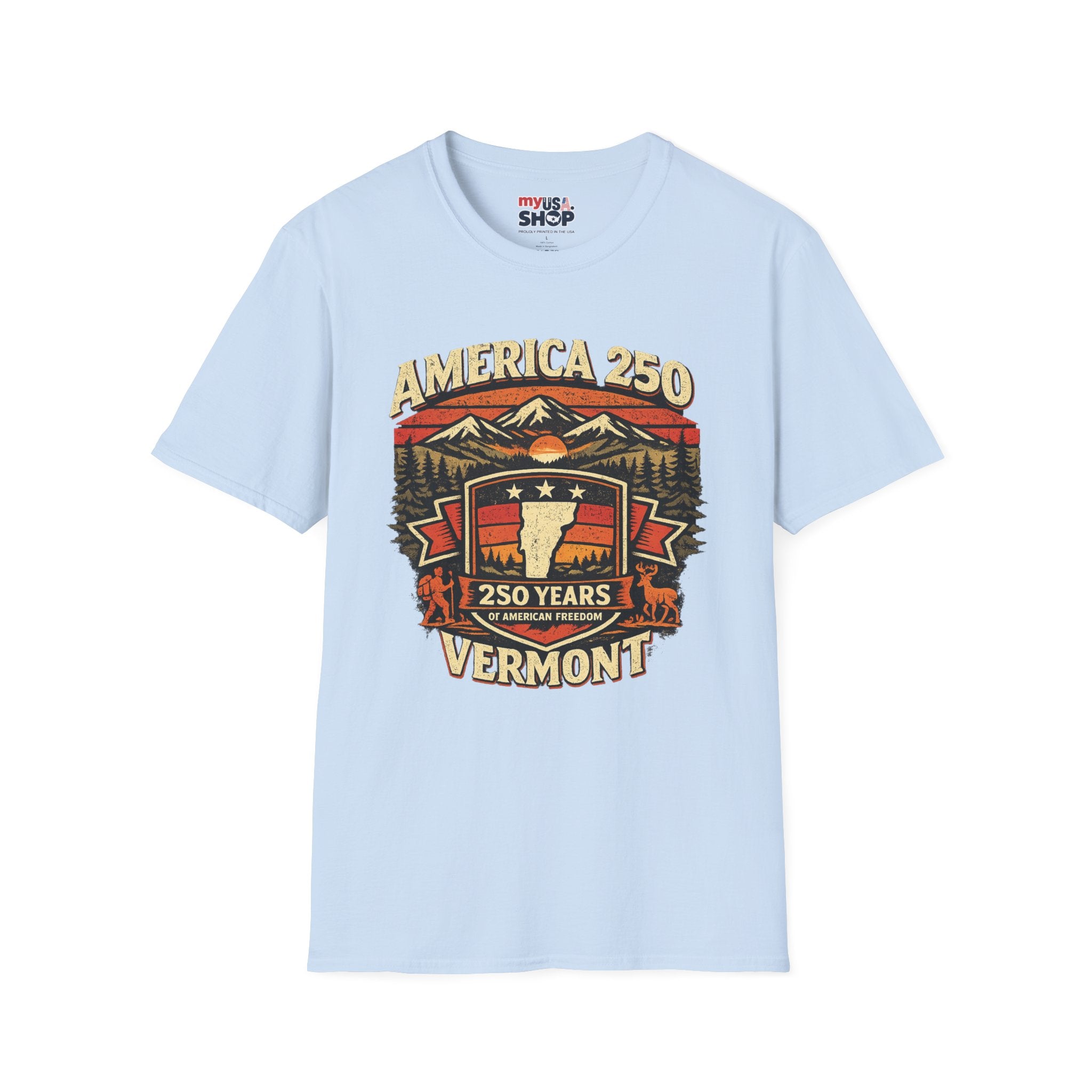 America 250 – 250 Years of American Freedom Vermont Vintage Tee Design
