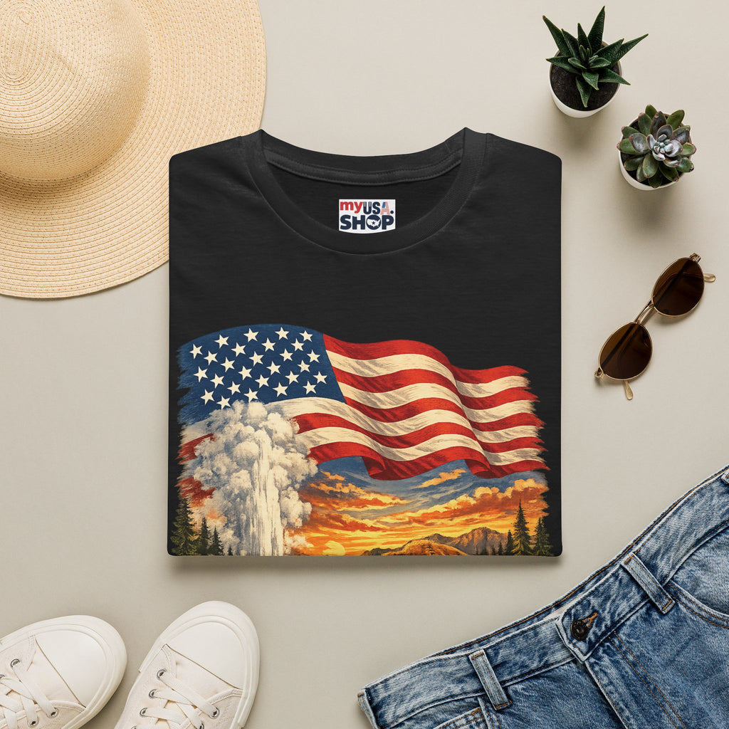 America 250 T-Shirt — Vintage Wyoming Yellowstone Design