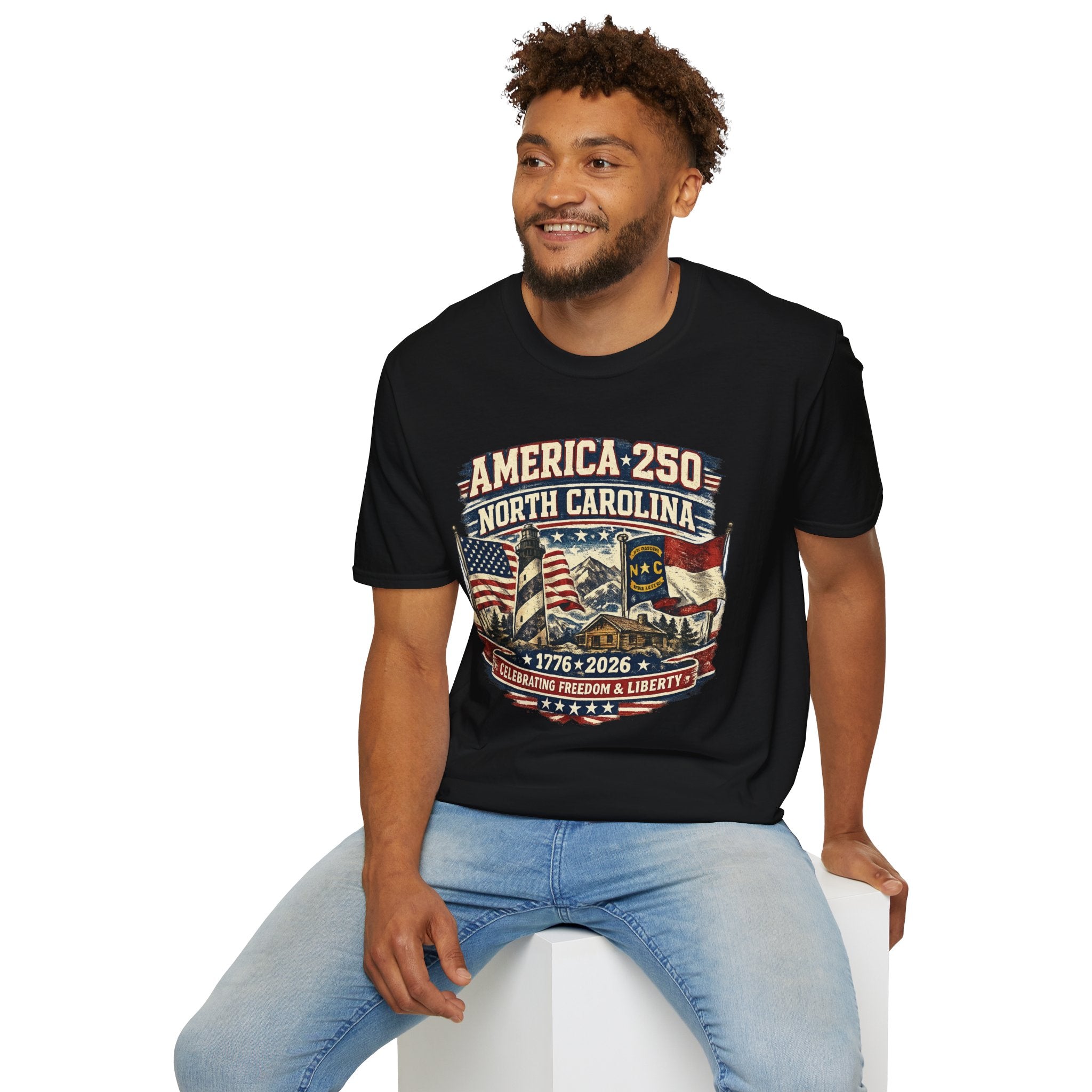 America 250 North Carolina T-Shirt — 1776–2026 Patriotic State Pride Tee