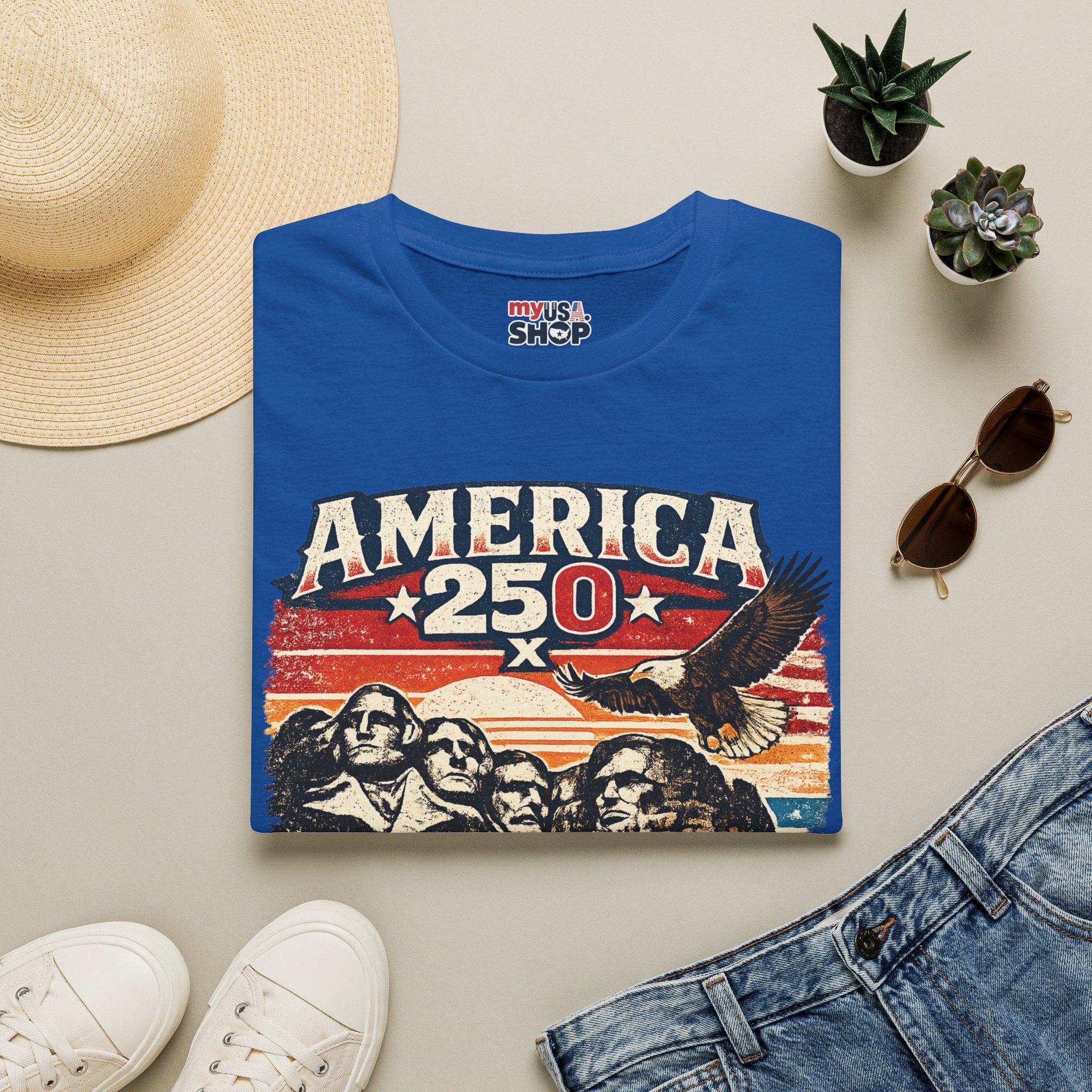 America 250 South Dakota T-Shirt — Vintage Eagle Patriotic USA Graphic Tee