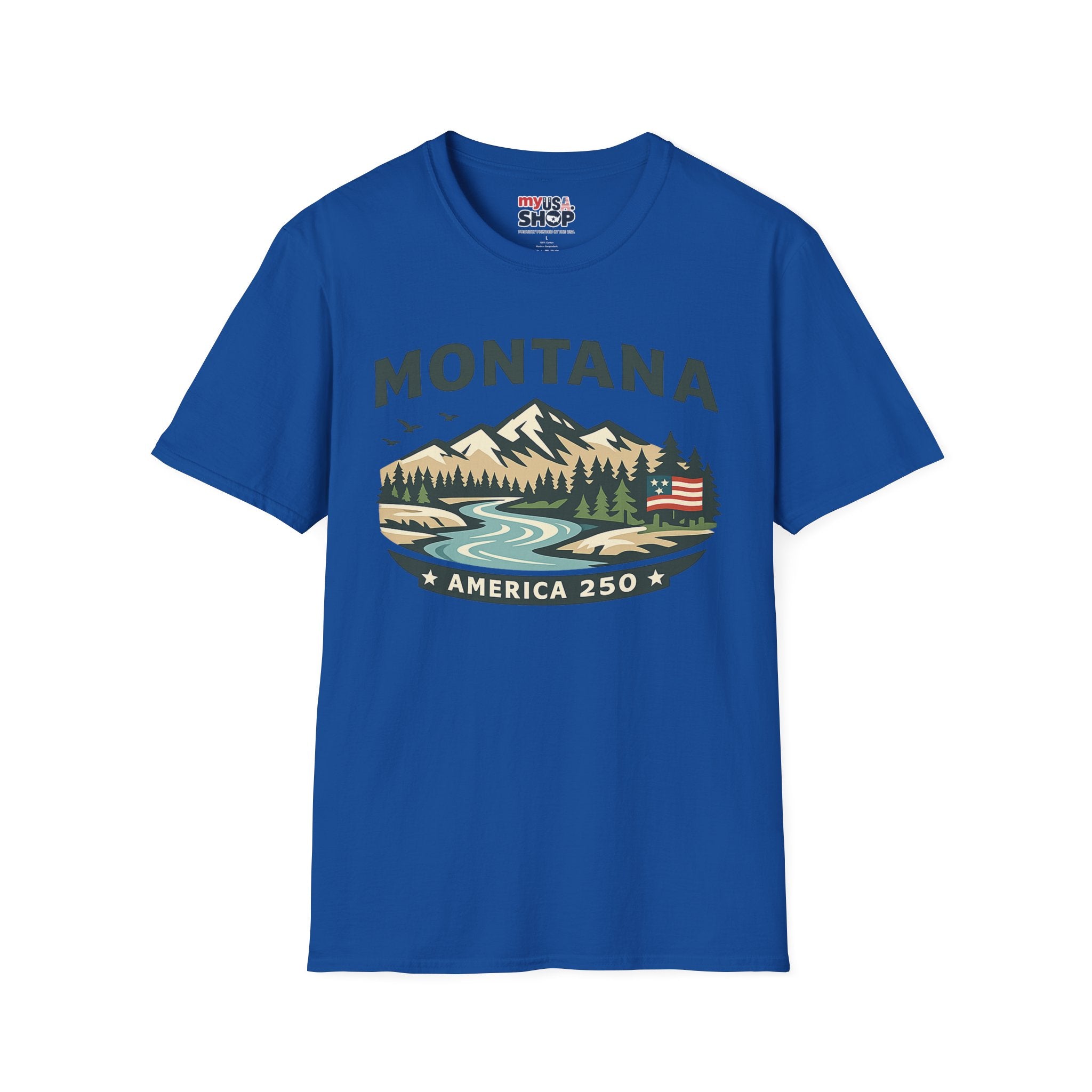 America 250 x Montana Mountain Scenic T-Shirt — Retro Nature Design