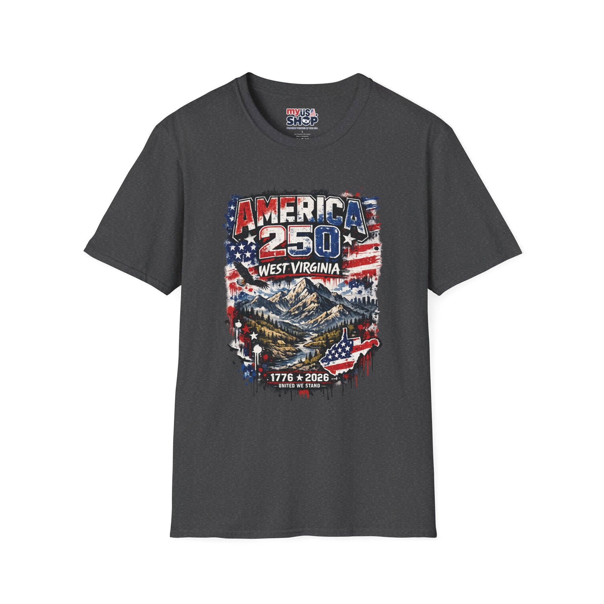 America 250 West Virginia T‑Shirt — 1776–2026 Patriotic USA Anniversary Tee