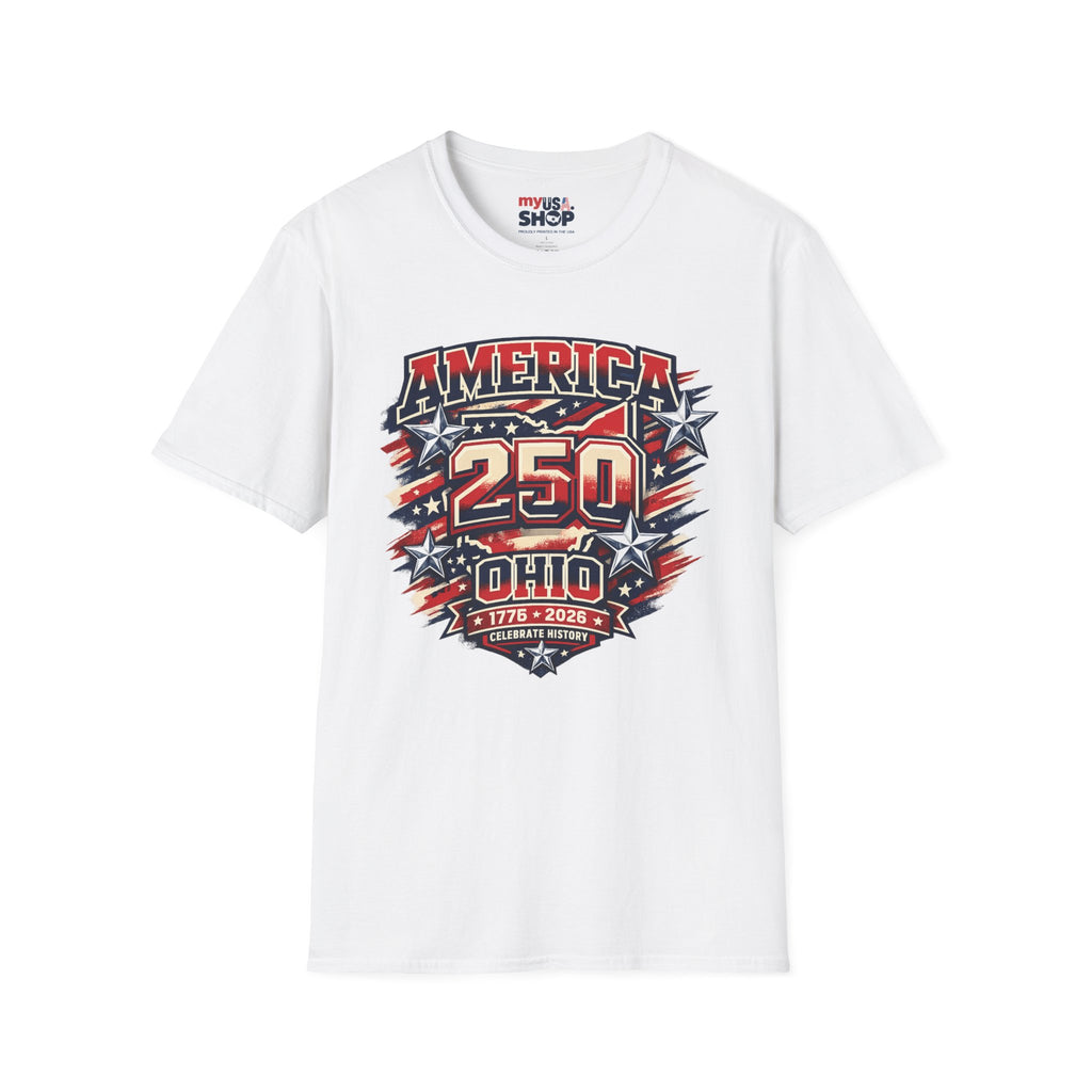 America 250 Ohio Commemorative T-Shirt — 250th Anniversary Patriotic Tee