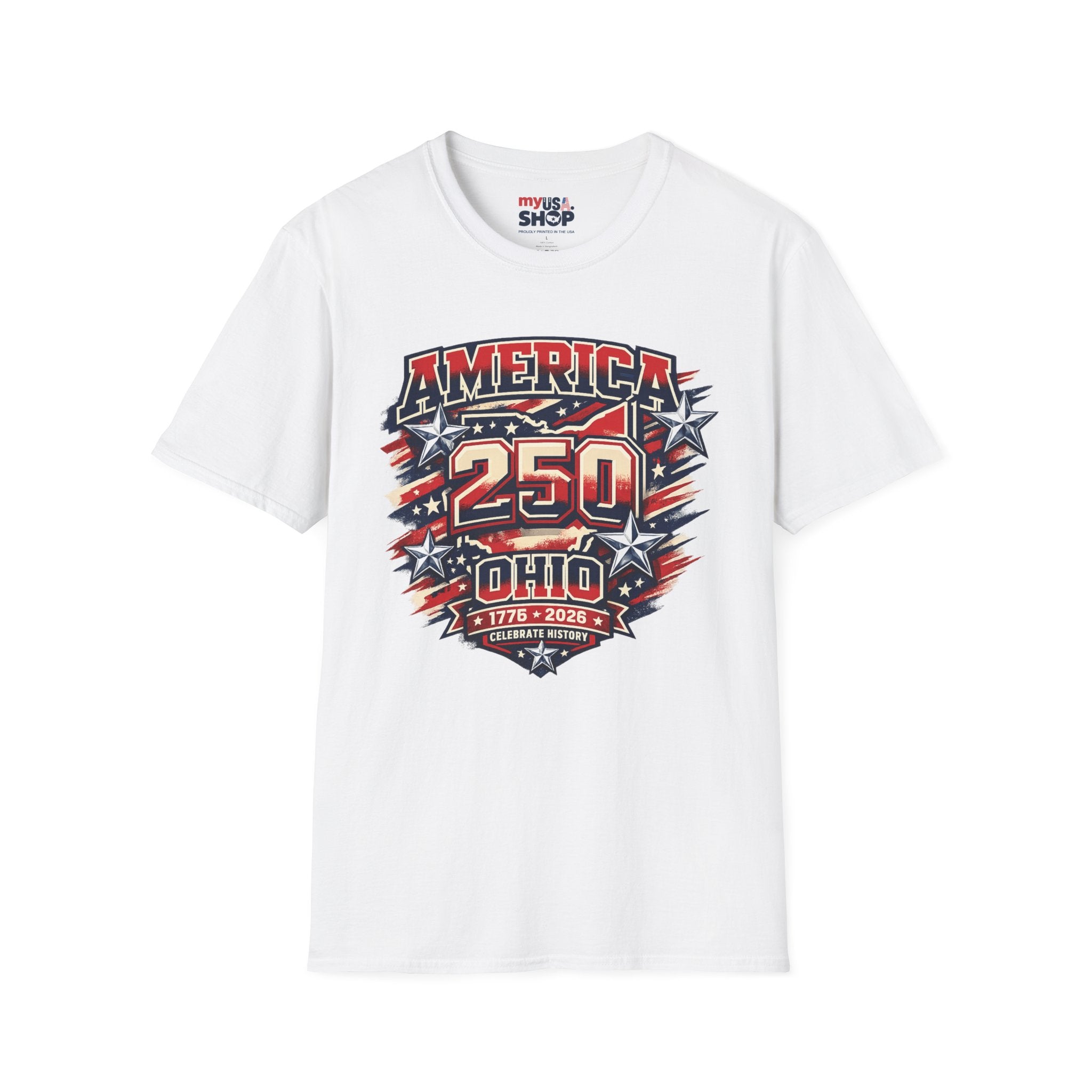 America 250 Ohio Commemorative T-Shirt — 250th Anniversary Patriotic Tee