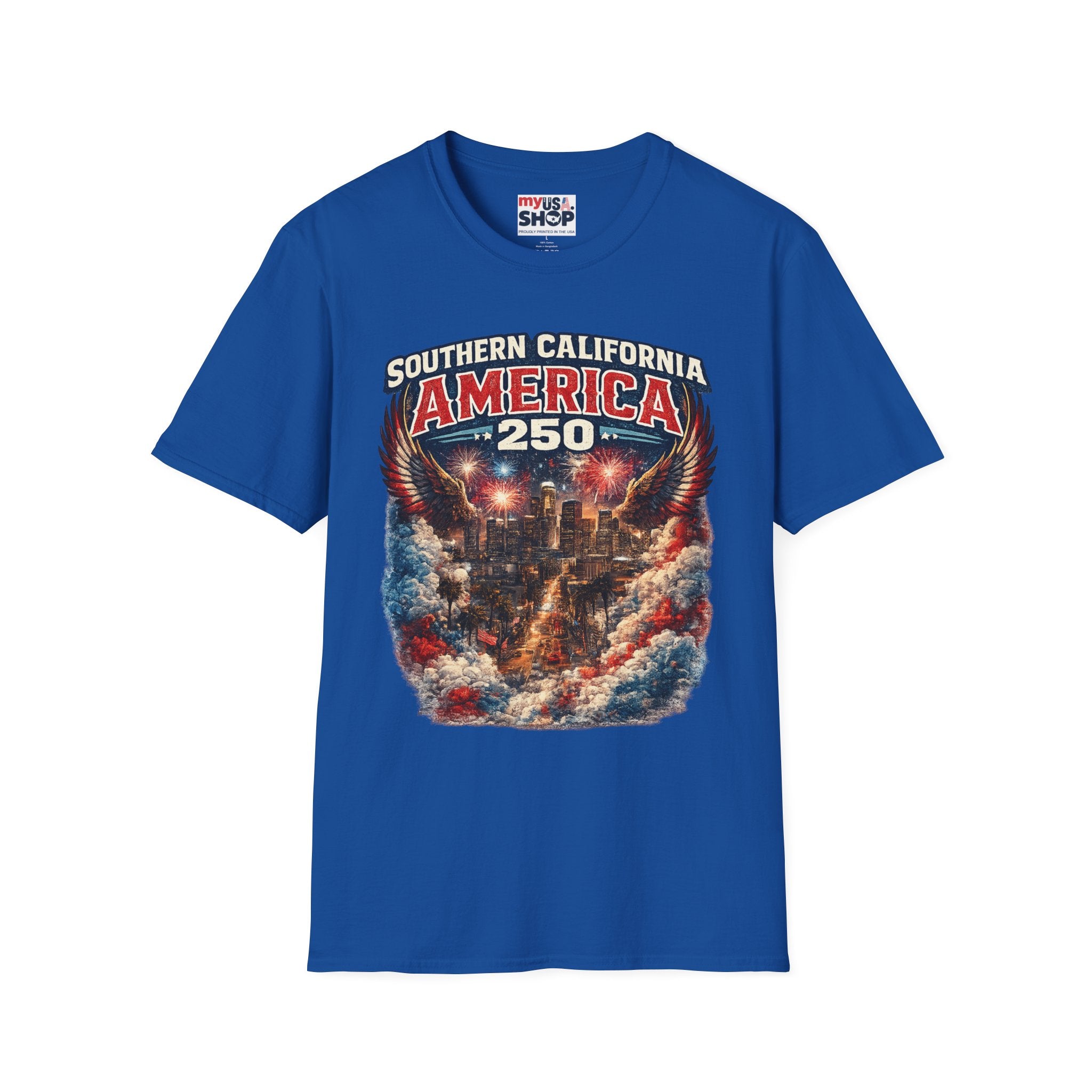 Southern California America 250 T-Shirt — Patriotic Eagle Fireworks Tee