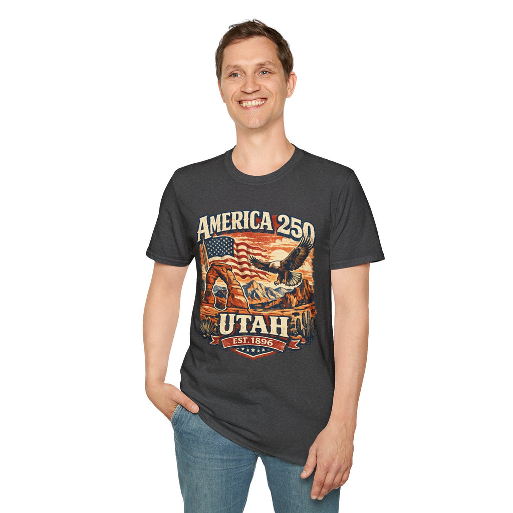America 250 Utah Shirt — Patriotic Desert Eagle Graphic Tee