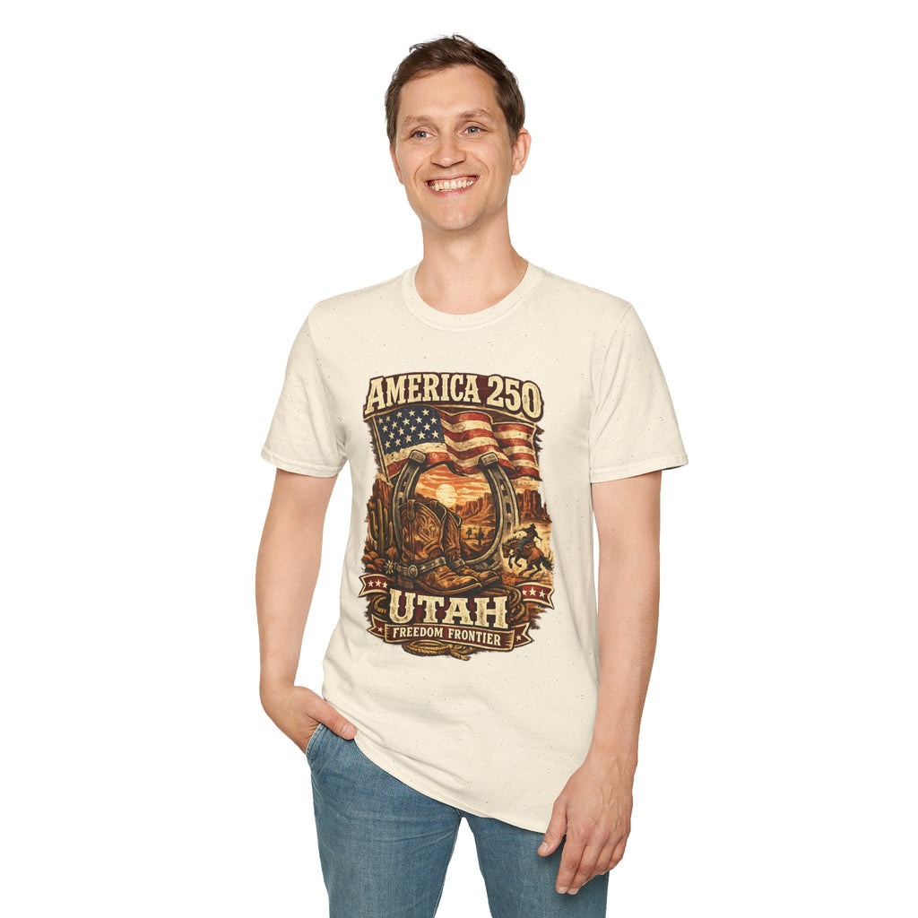 America 250 Utah T-Shirt — Freedom Frontier Western Graphic Tee