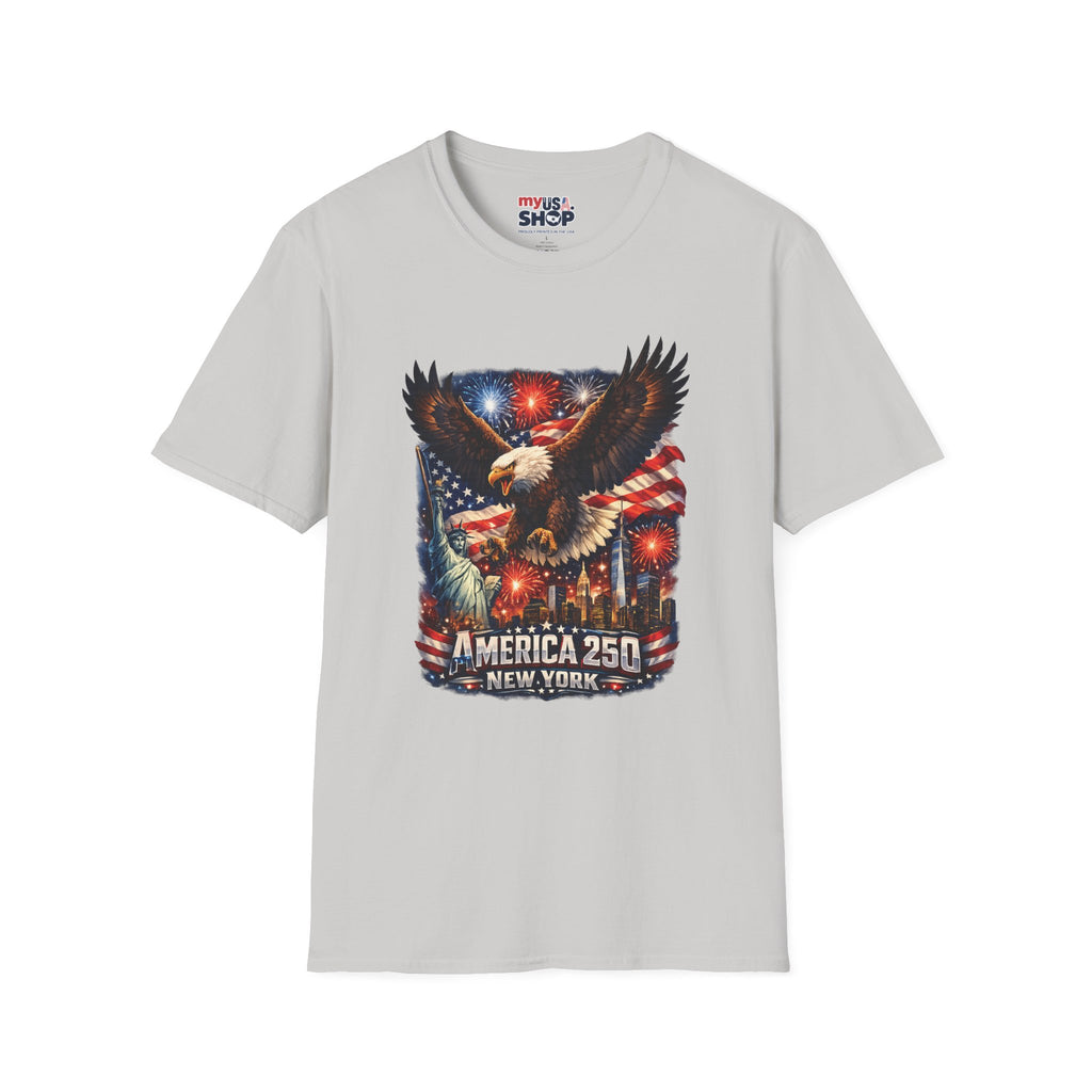 America 250 Patriotic Eagle T-Shirt — New York Fireworks Design