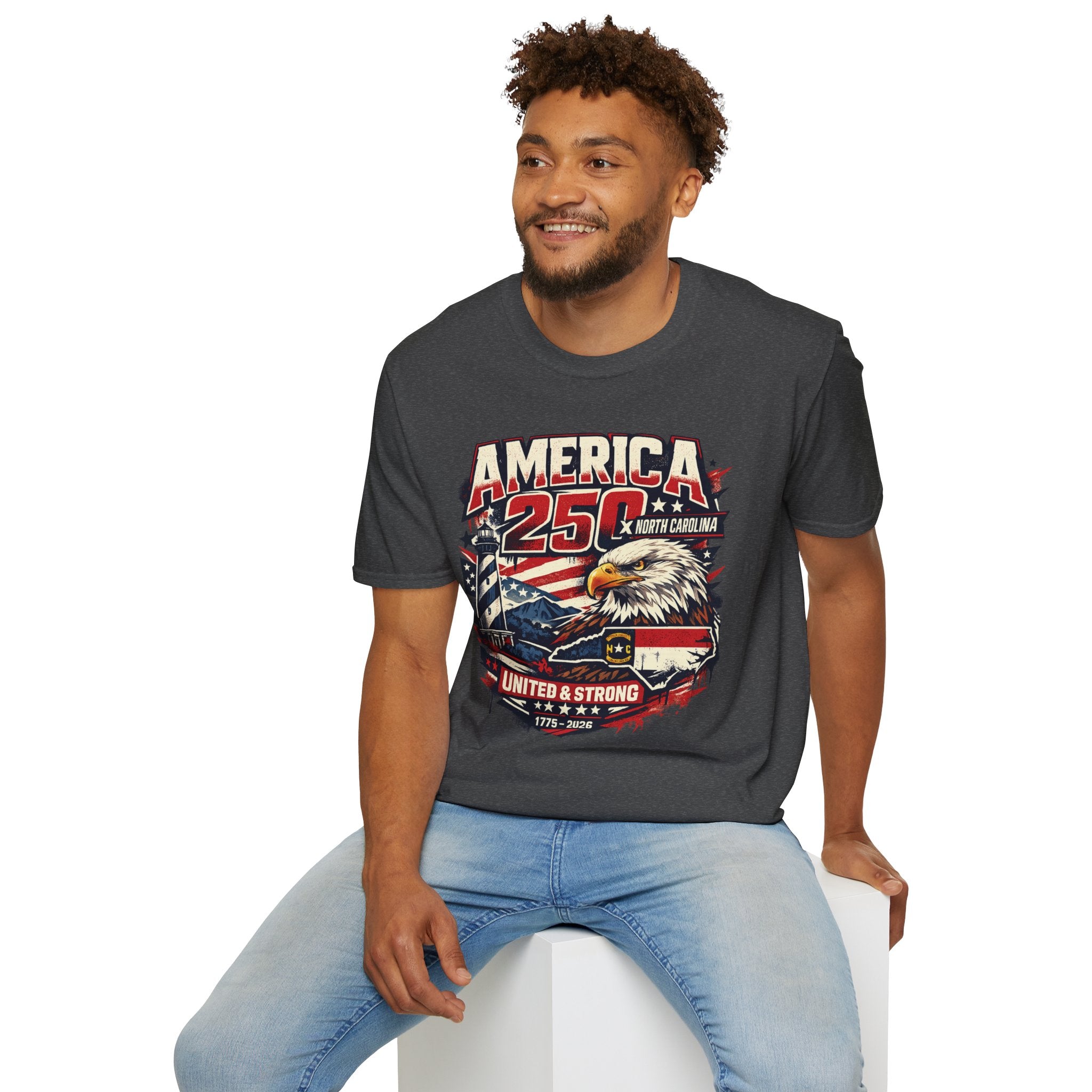America 250 North Carolina Eagle T-Shirt – Patriotic July 4th Graphic Tee