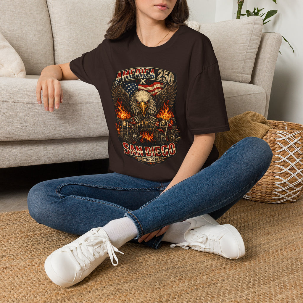 America 250 San Diego California Biker Tee