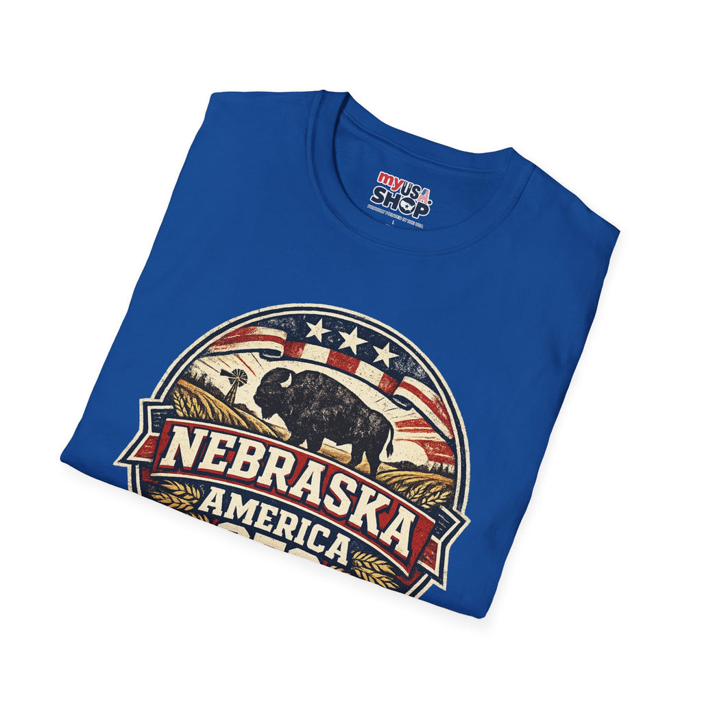 Nebraska Buffalo Retro T-Shirt — America 250 Vintage State Pride Tee