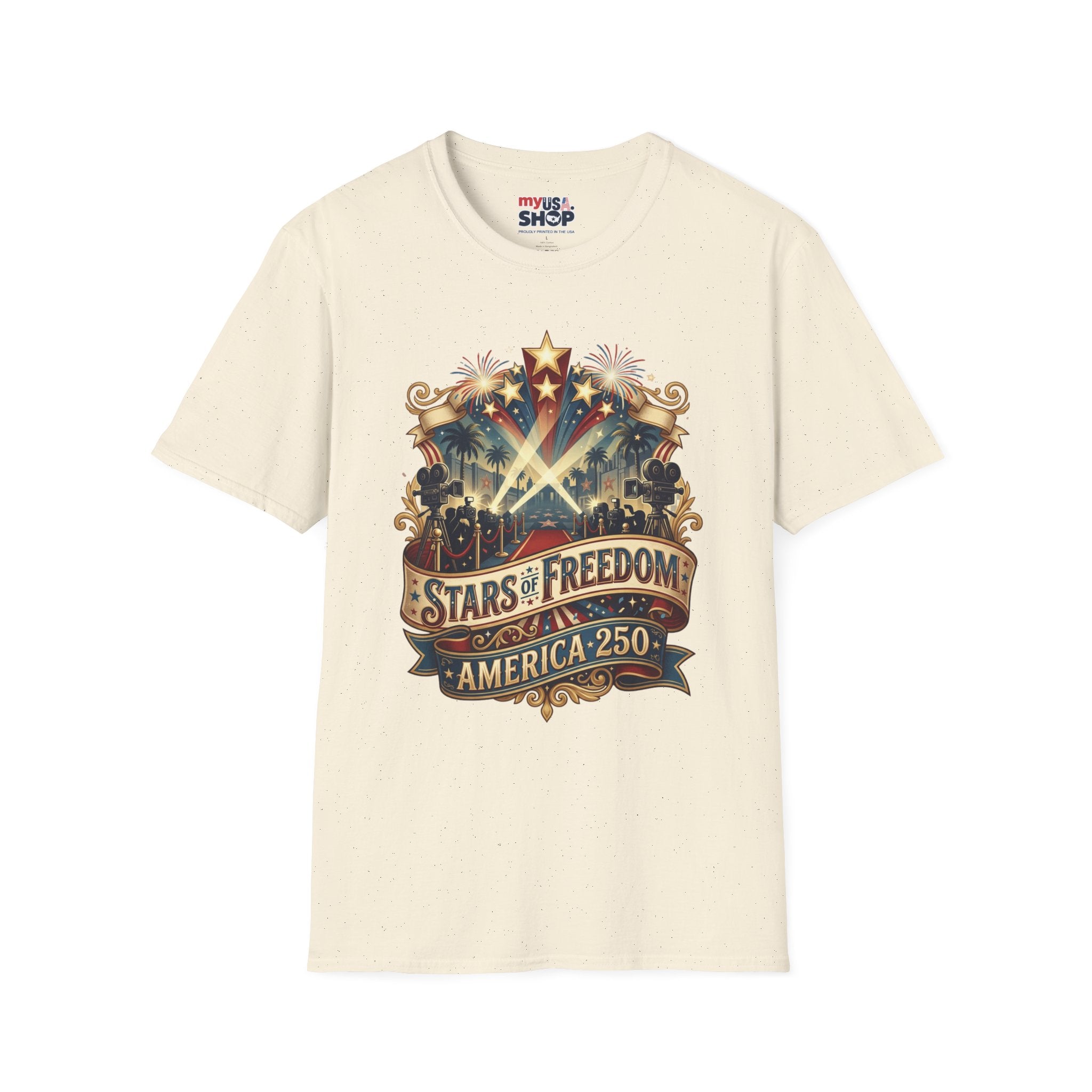 Stars of Freedom T‑Shirt — America 250 Patriotic Celebration Tee Pop Culture
