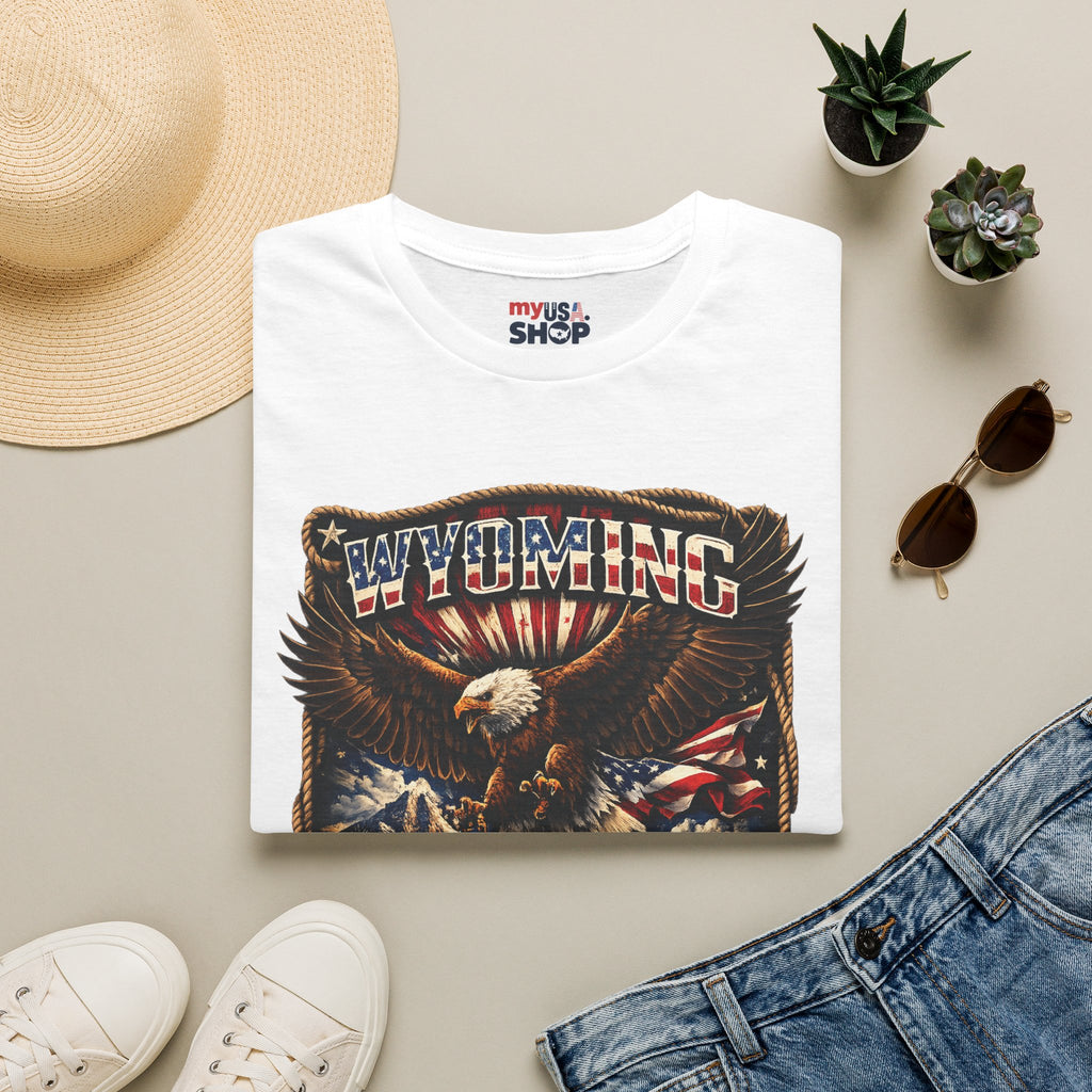 Wyoming Eagle T-Shirt — Patriotic America 250th Anniversary Graphic Tee