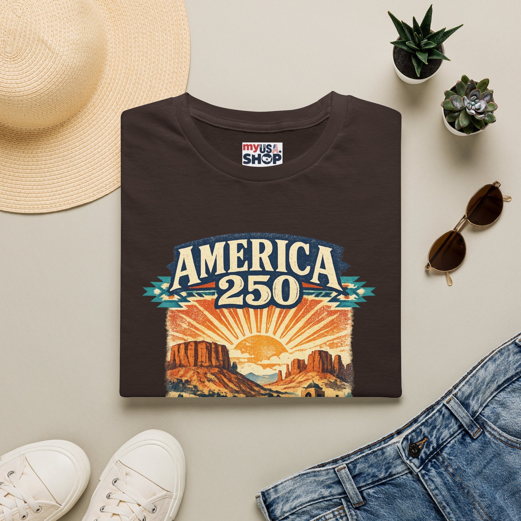 America 250 x New Mexico — Vintage Desert Sunset