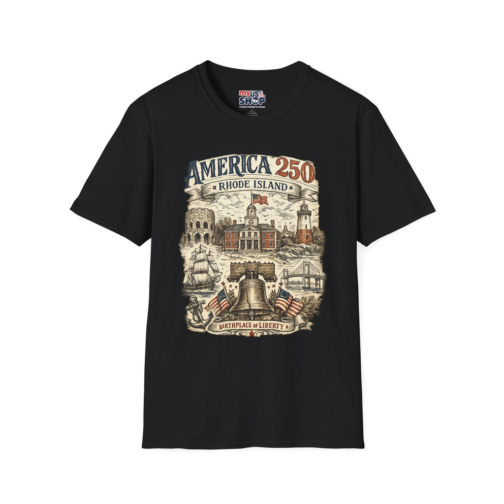 America 250 Rhode Island Shirt — Birthplace of Liberty Heritage Tee