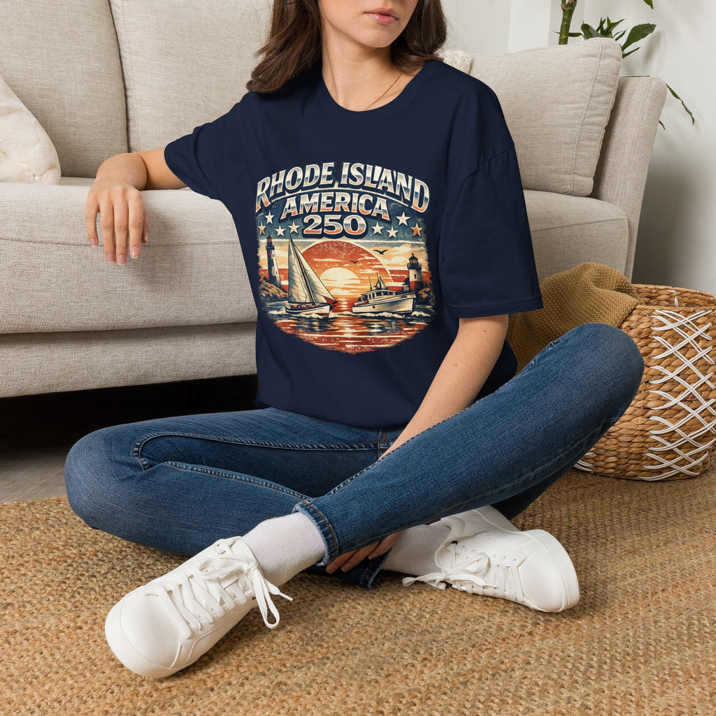 Rhode Island America 250 Shirt — Nautical Sunset Sailing Tee