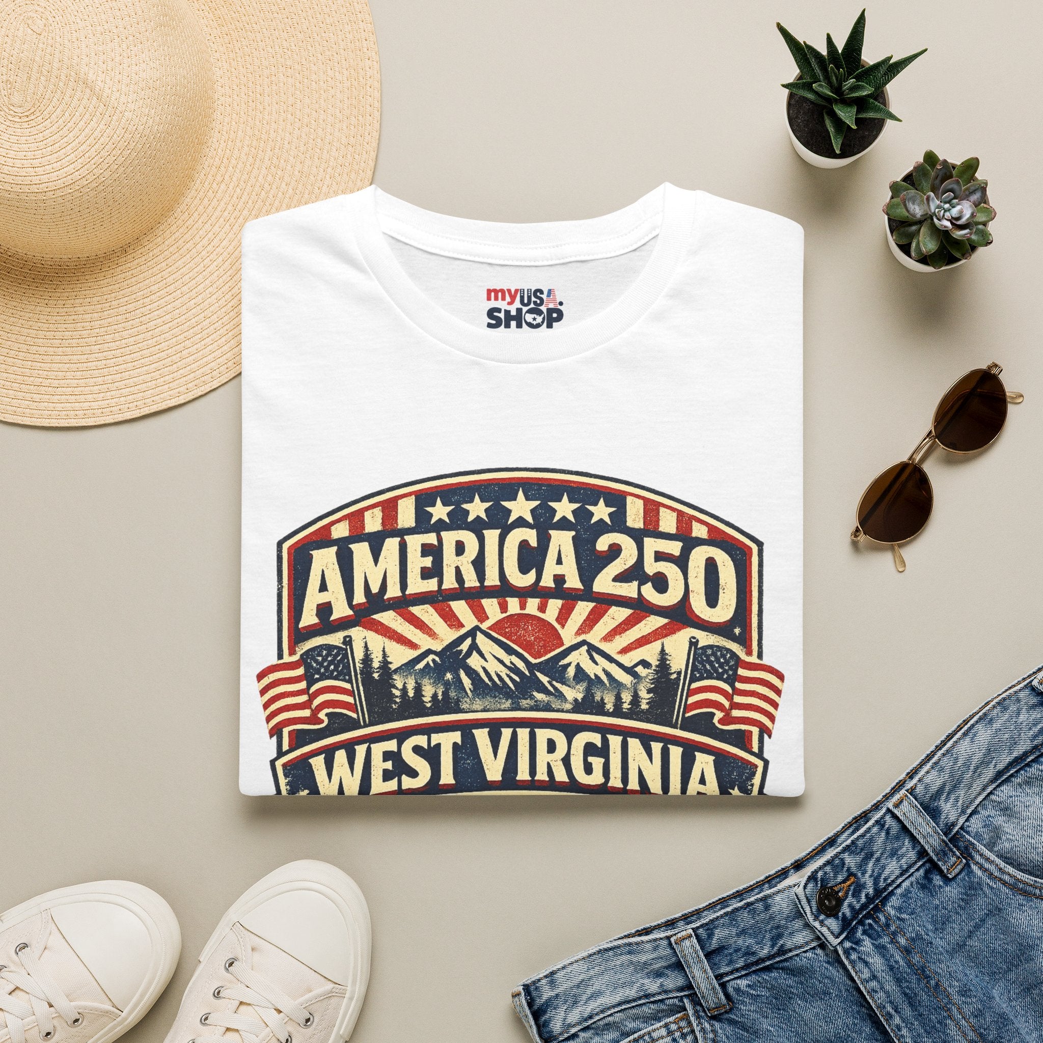 America 250 West Virginia T-Shirt — 250 Years of Freedom 1776–2026 Celebration Tee