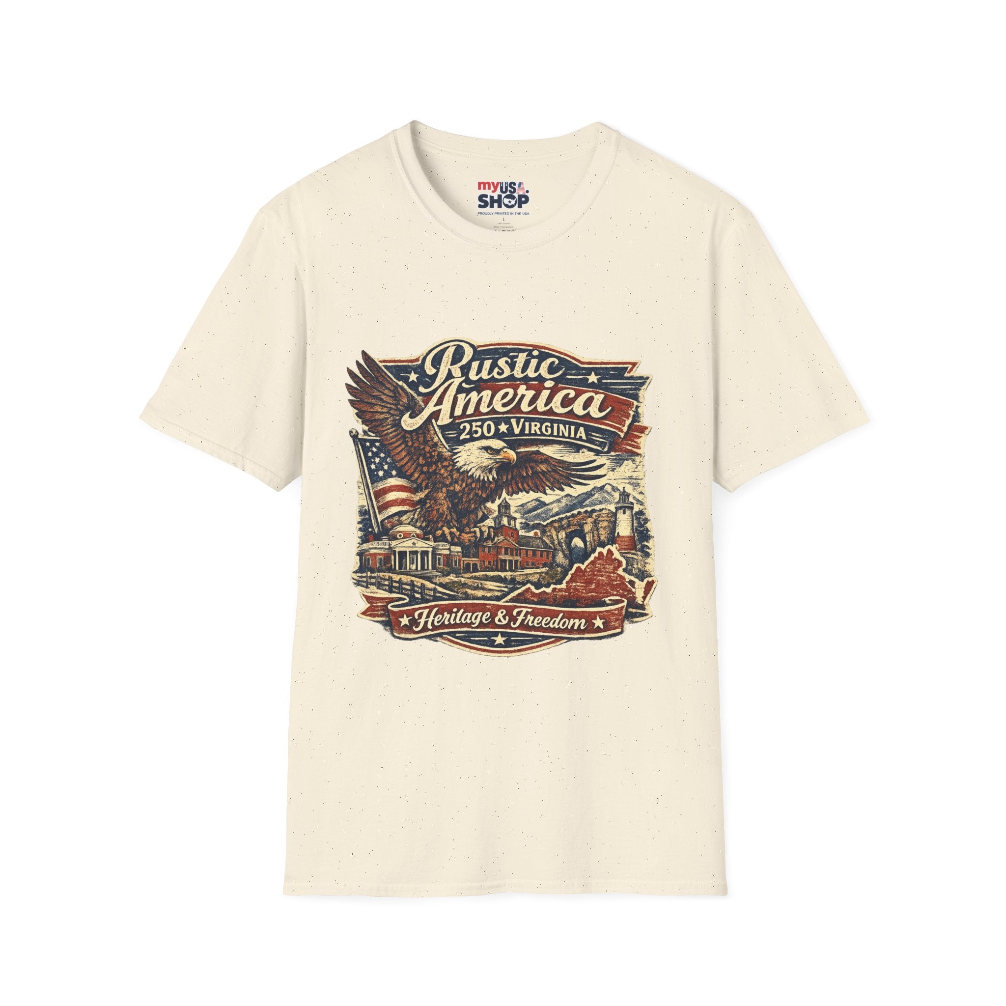 America 250 Virginia Eagle T‑Shirt — Heritage & Freedom Vintage Design