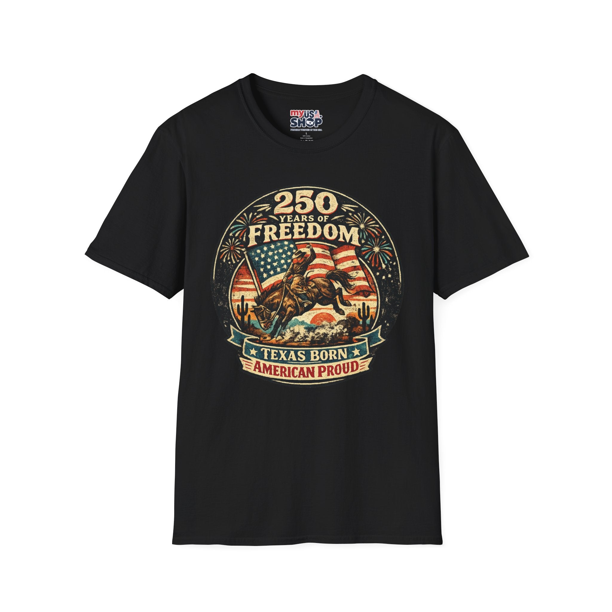 America 250 Texas T-Shirt — Texas Born American Proud Graphic Tee