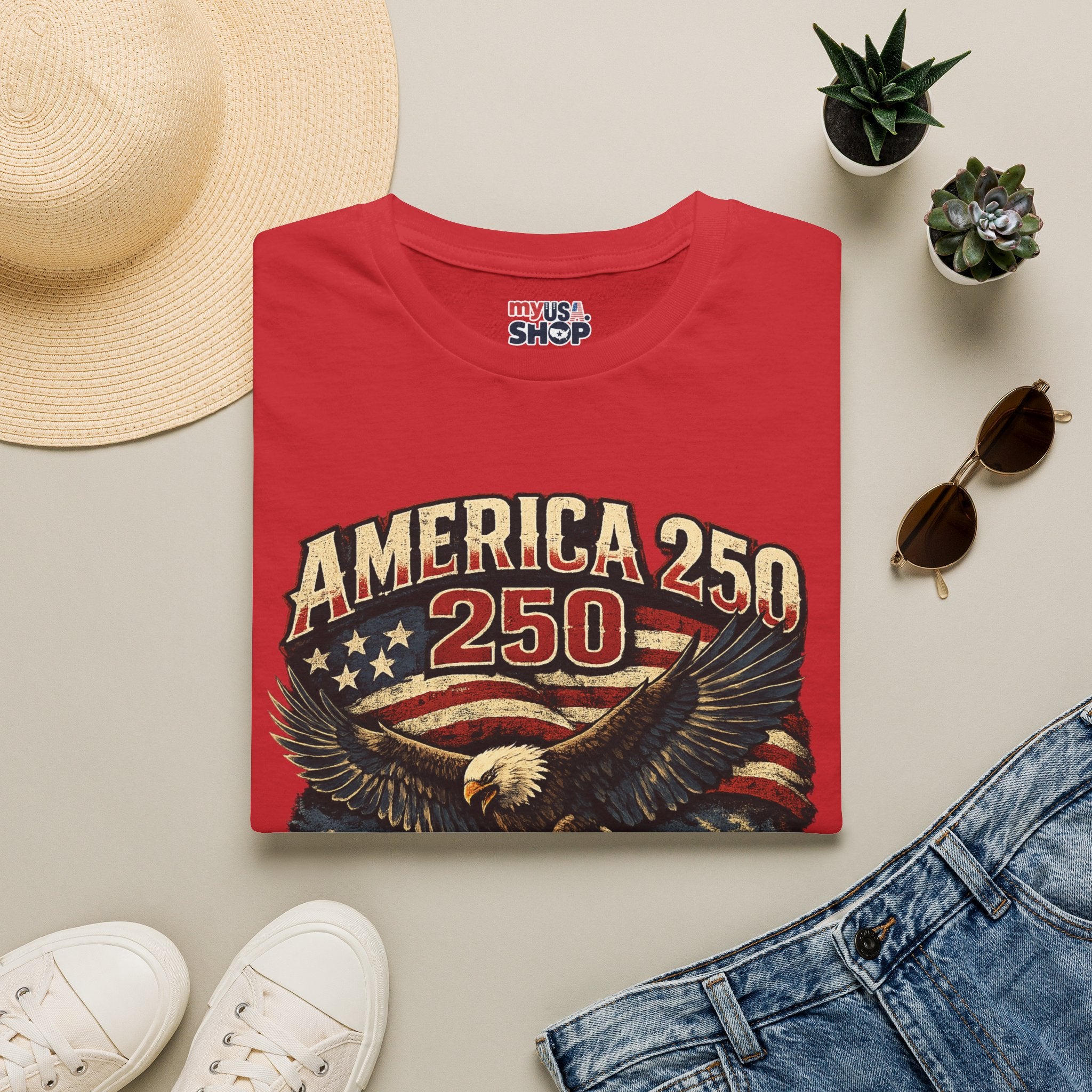America 250 Eagle T-Shirt — Washington State Patriotic Tee