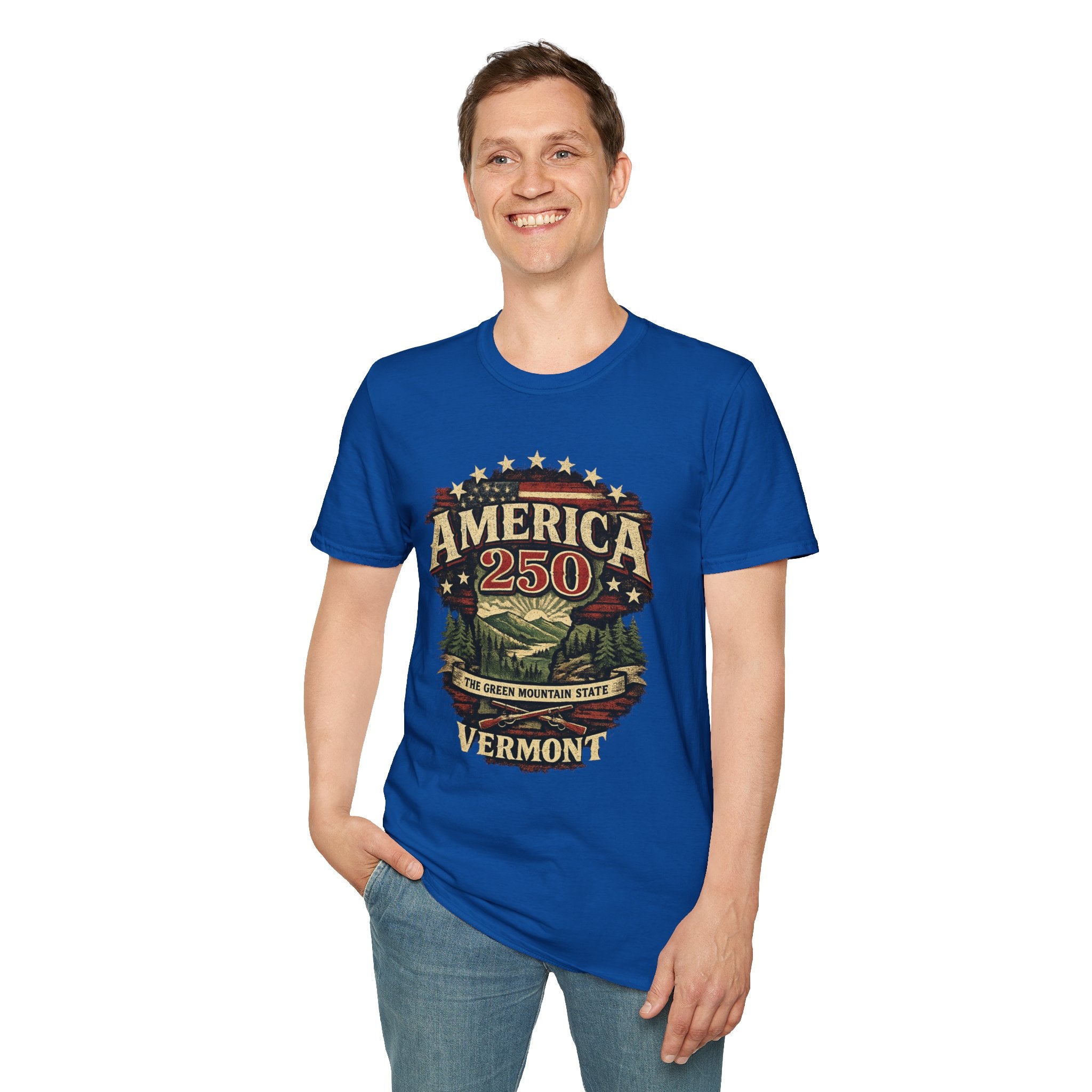 America 250 – Vermont “The Green Mountain State” Vintage Tee Design